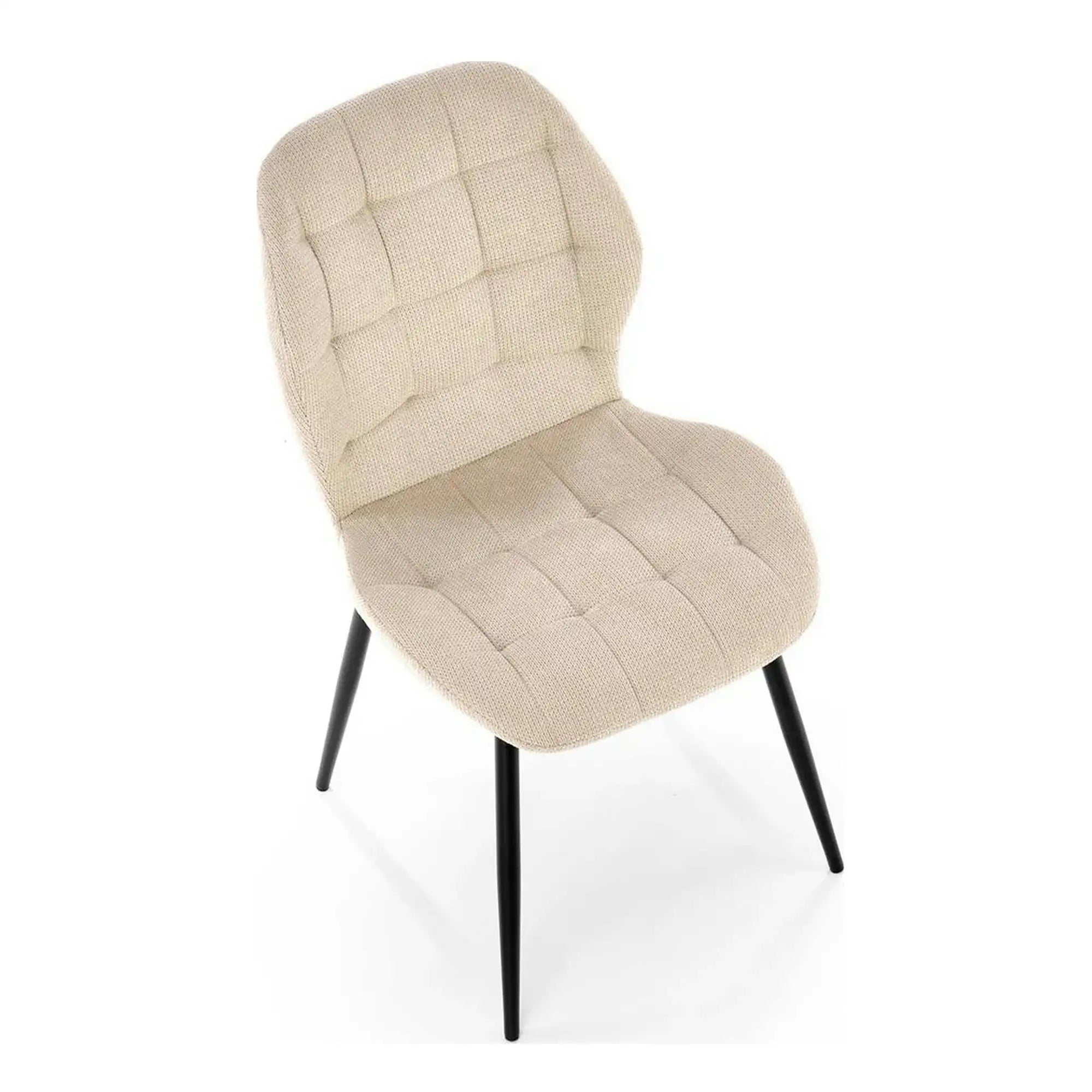 Scaun K548, bej/negru, stofa clasica/metal, 47x55x84 cm