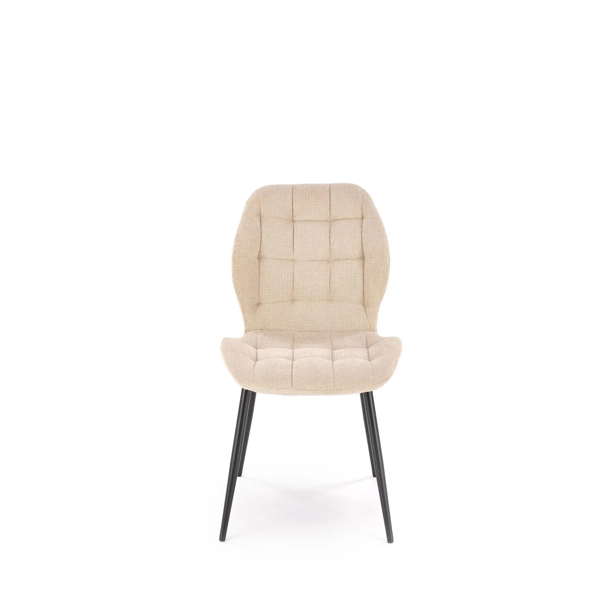Scaun K548, bej/negru, stofa clasica/metal, 47x55x84 cm