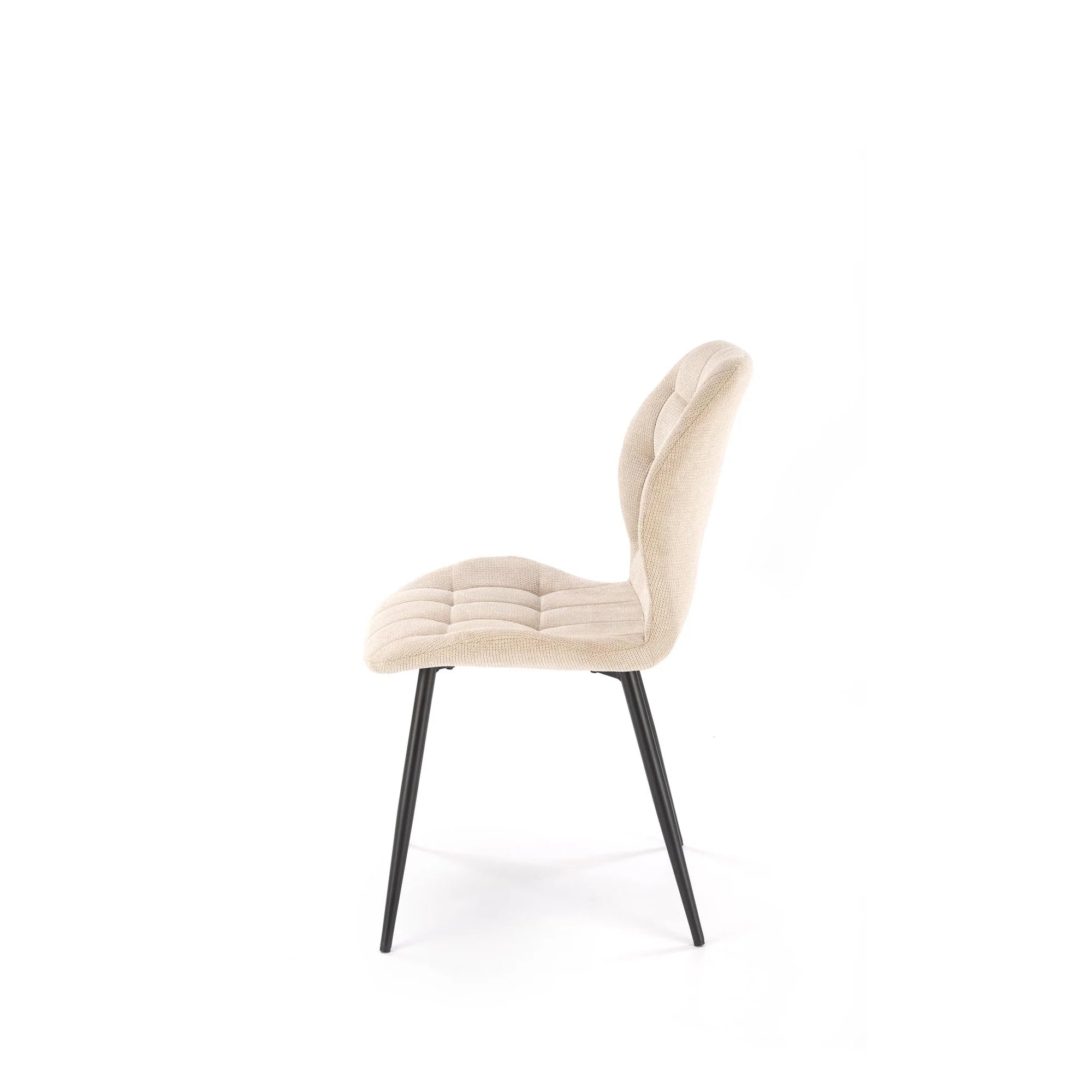 Scaun K548, bej/negru, stofa clasica/metal, 47x55x84 cm