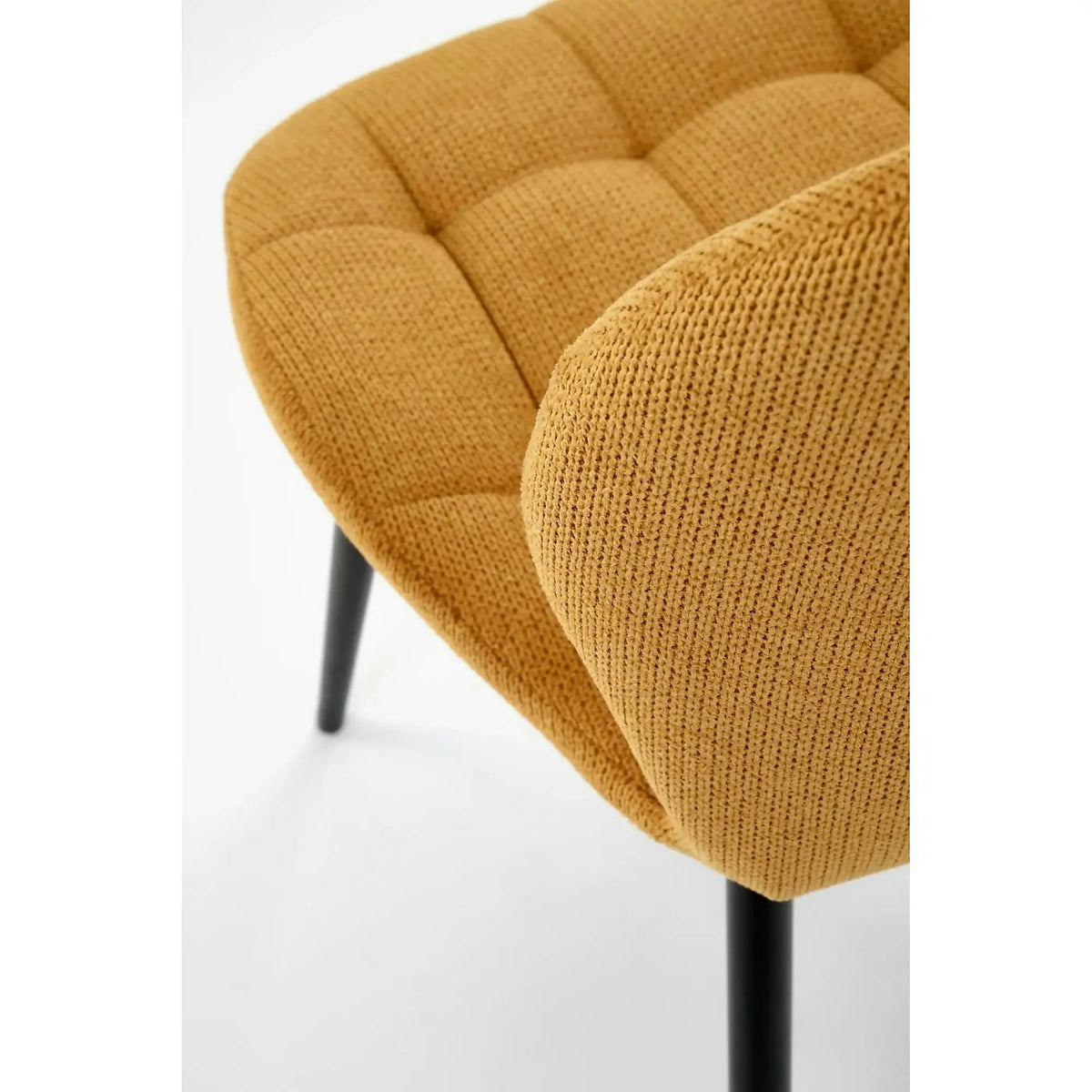 Scaun K548, galben/negru, stofa clasica/metal, 47x55x84 cm