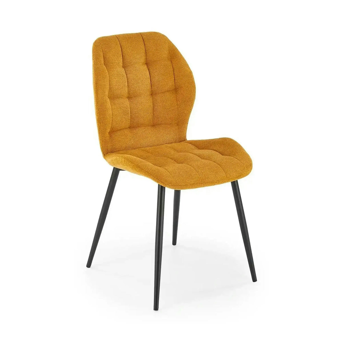 Scaun K548, galben/negru, stofa clasica/metal, 47x55x84 cm