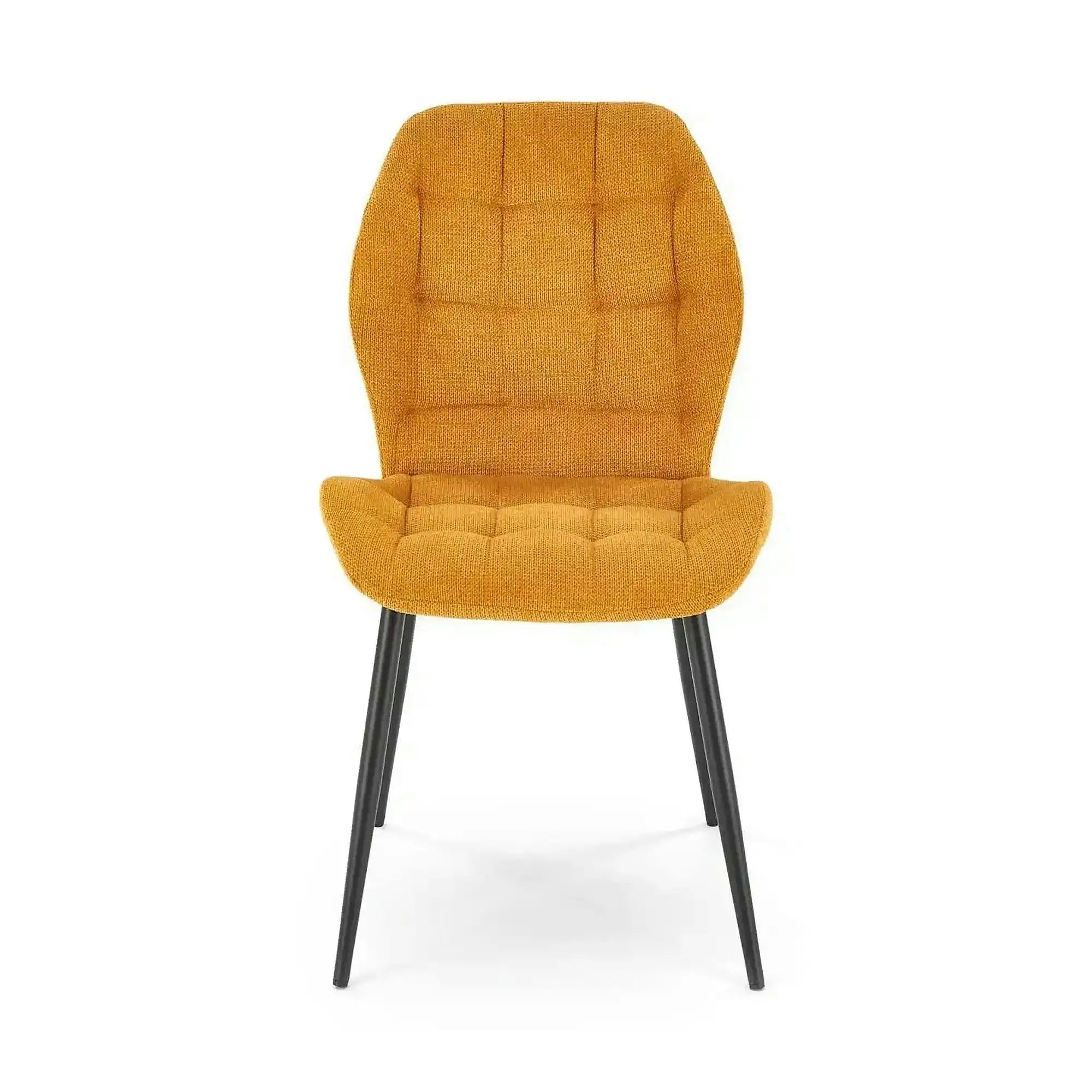 Scaun K548, galben/negru, stofa clasica/metal, 47x55x84 cm