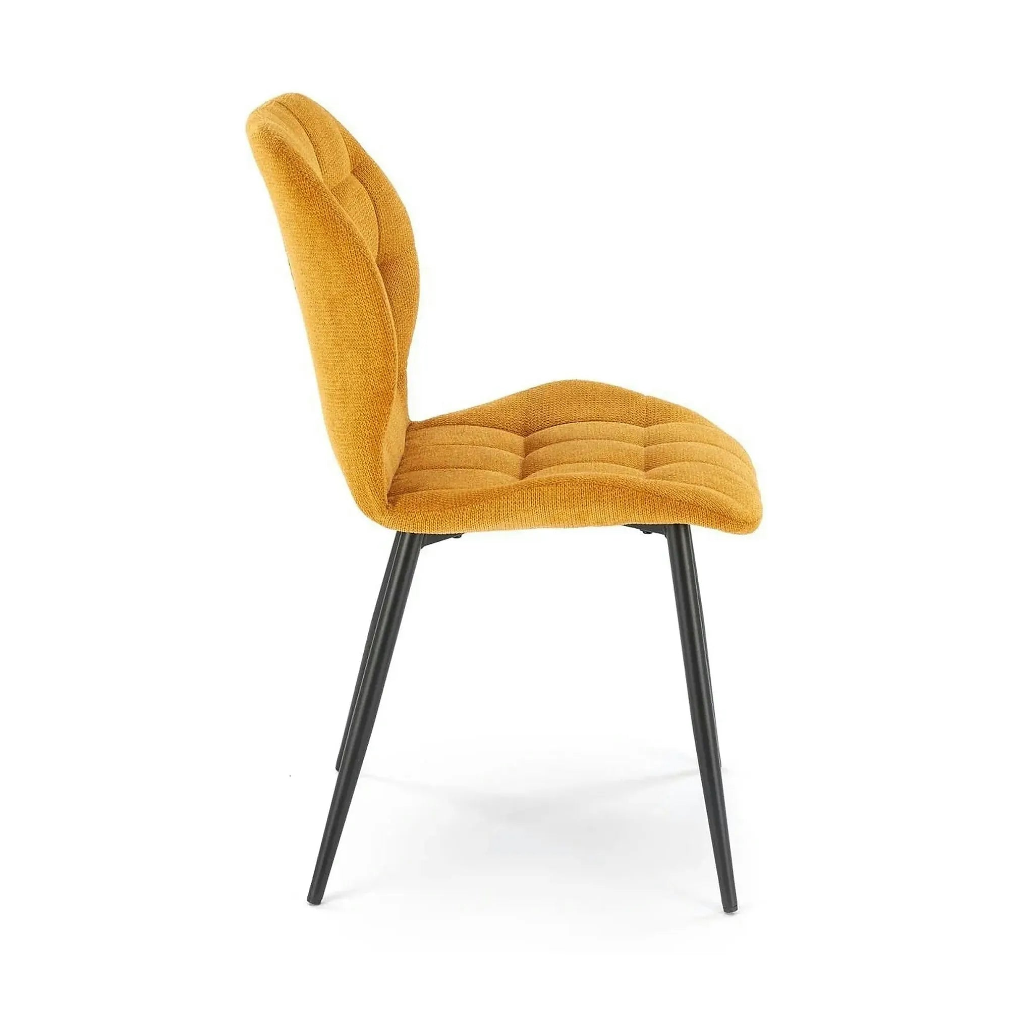 Scaun K548, galben/negru, stofa clasica/metal, 47x55x84 cm