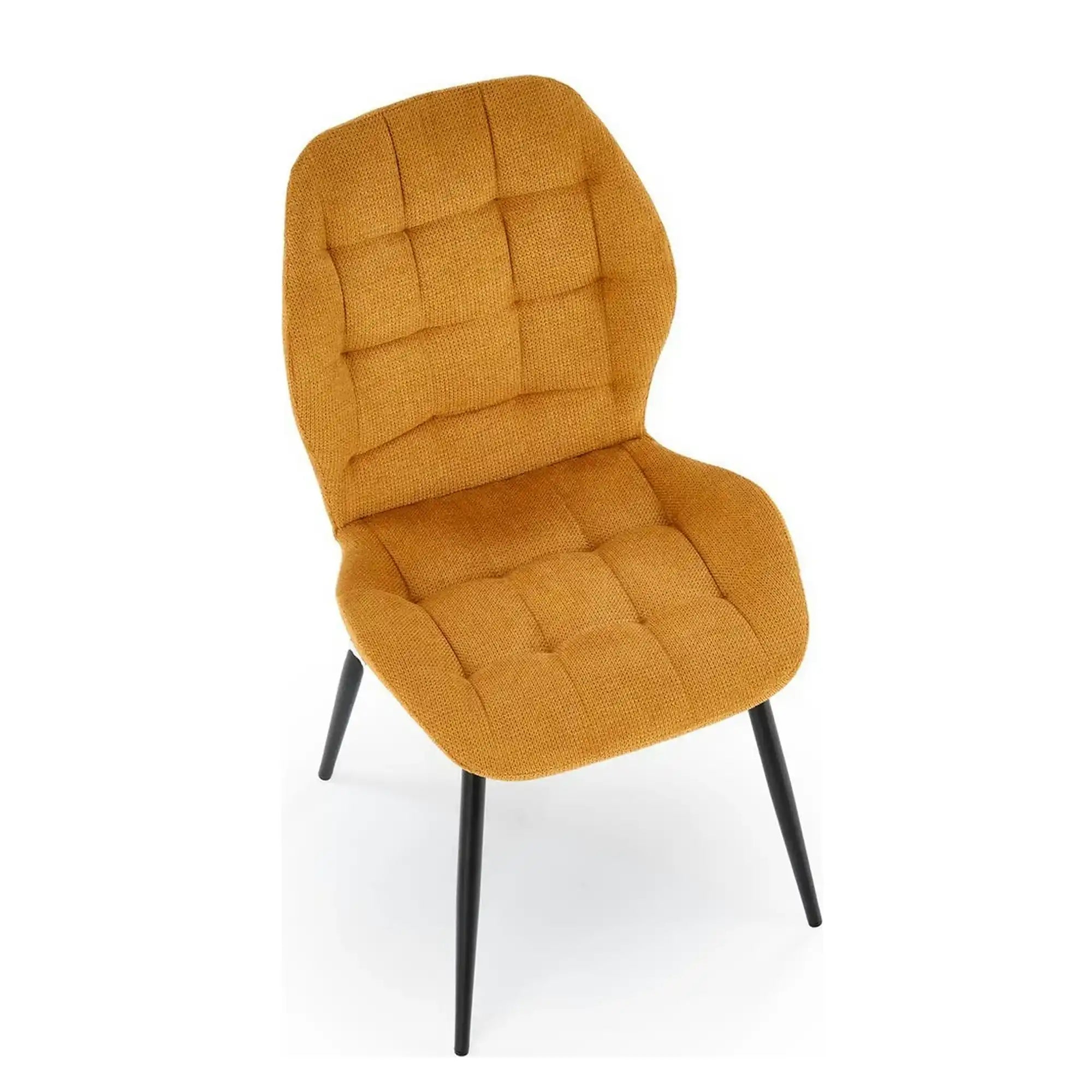 Scaun K548, galben/negru, stofa clasica/metal, 47x55x84 cm