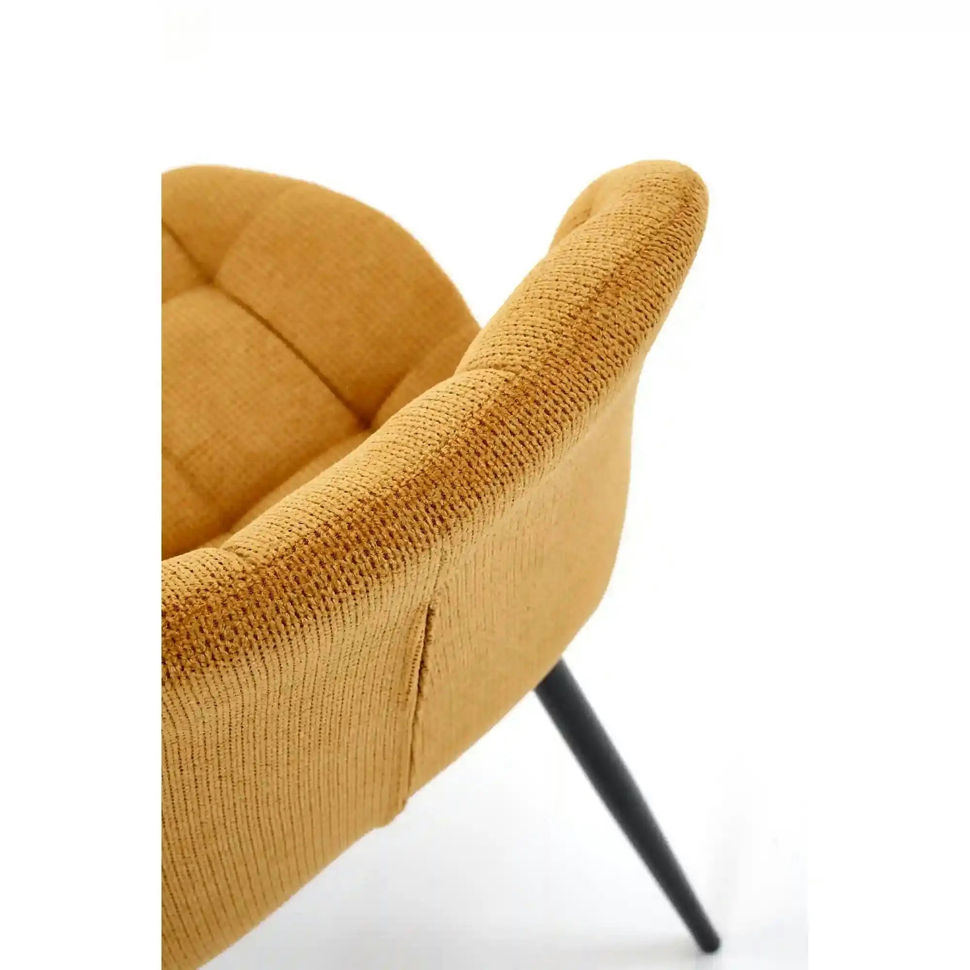 Scaun K548, galben/negru, stofa clasica/metal, 47x55x84 cm
