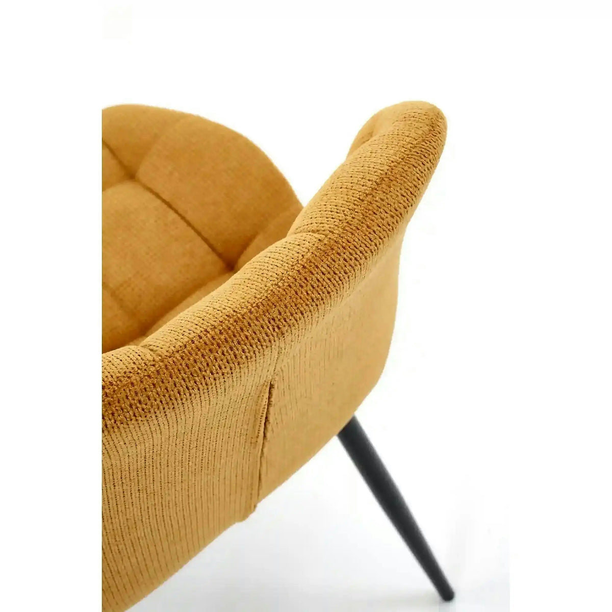 Scaun K548, galben/negru, stofa clasica/metal, 47x55x84 cm