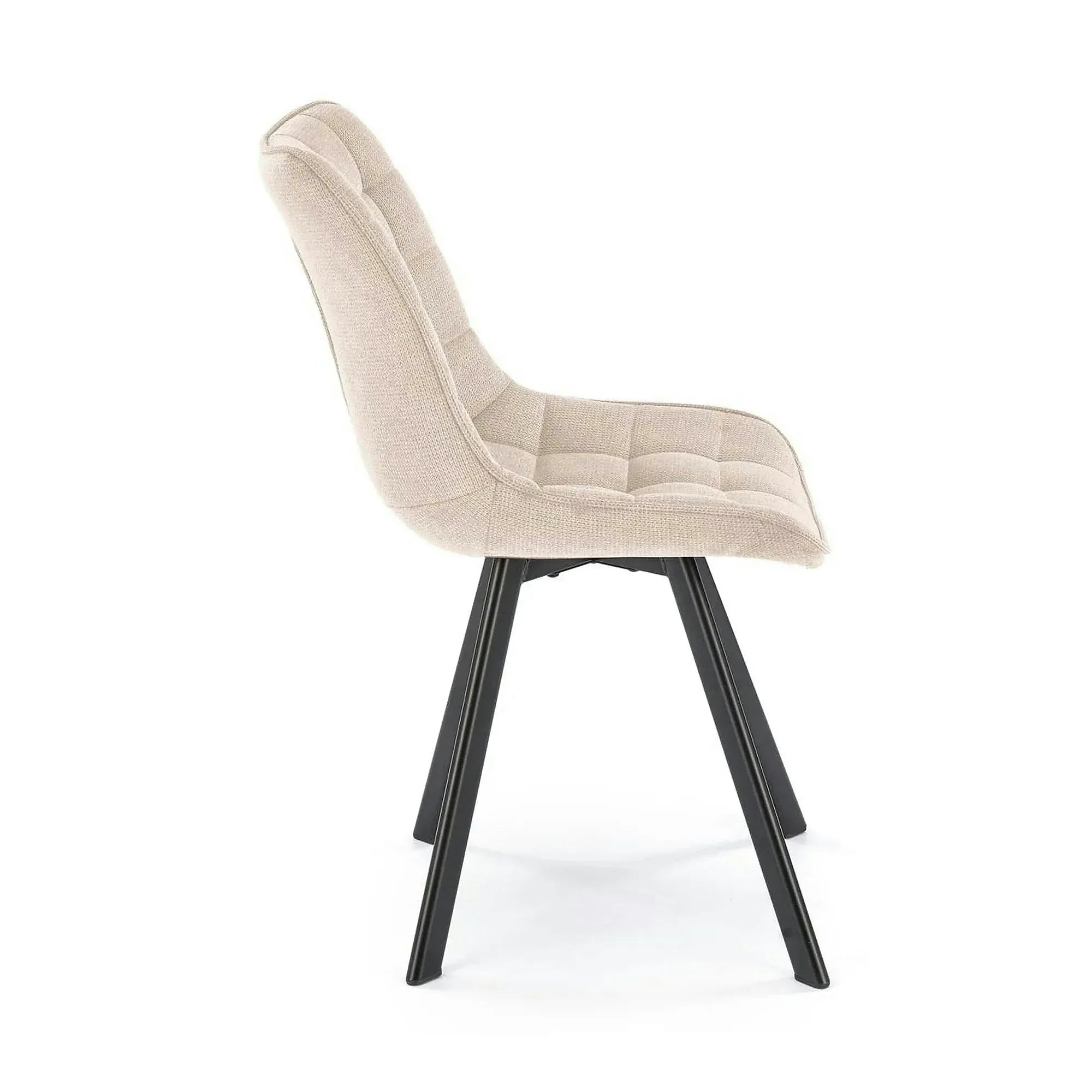 Scaun K549, bej/negru, stofa clasica/metal, 46x61x84 cm