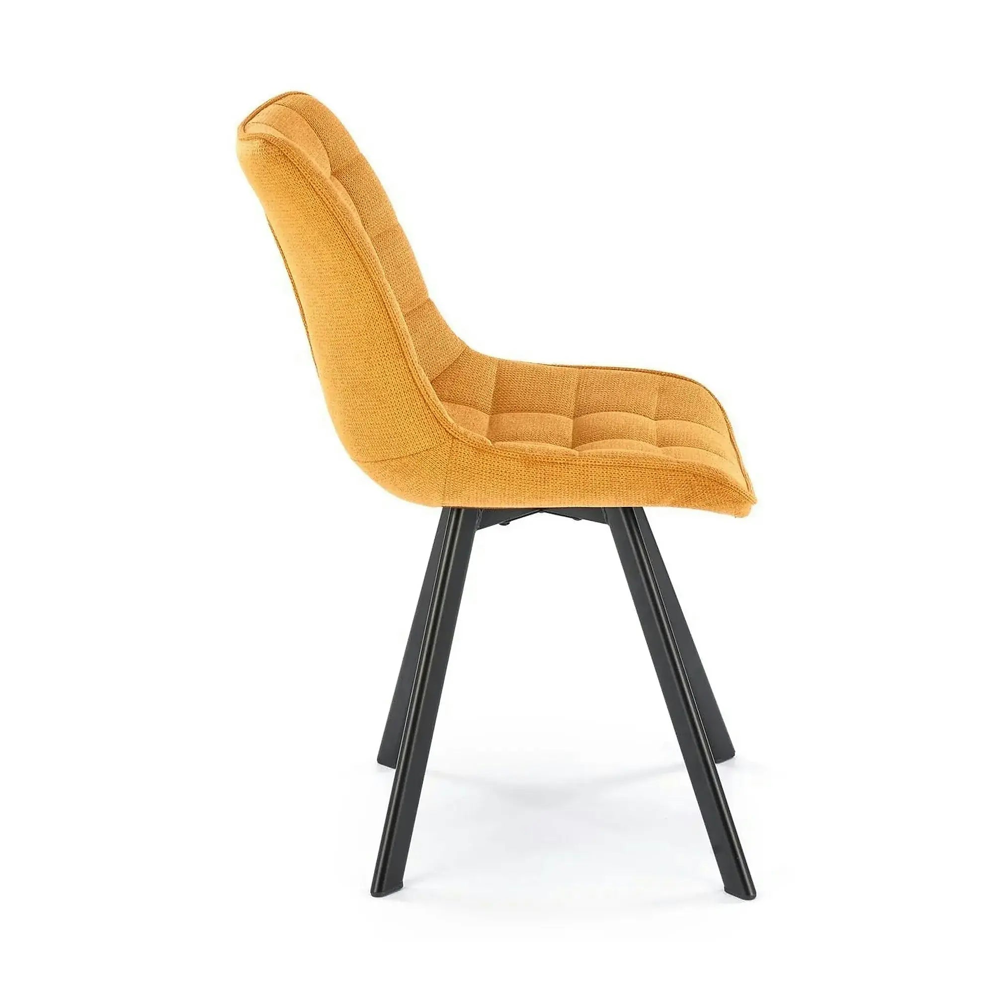 Scaun K549, galben/negru, stofa clasica/metal, 46x61x84 cm