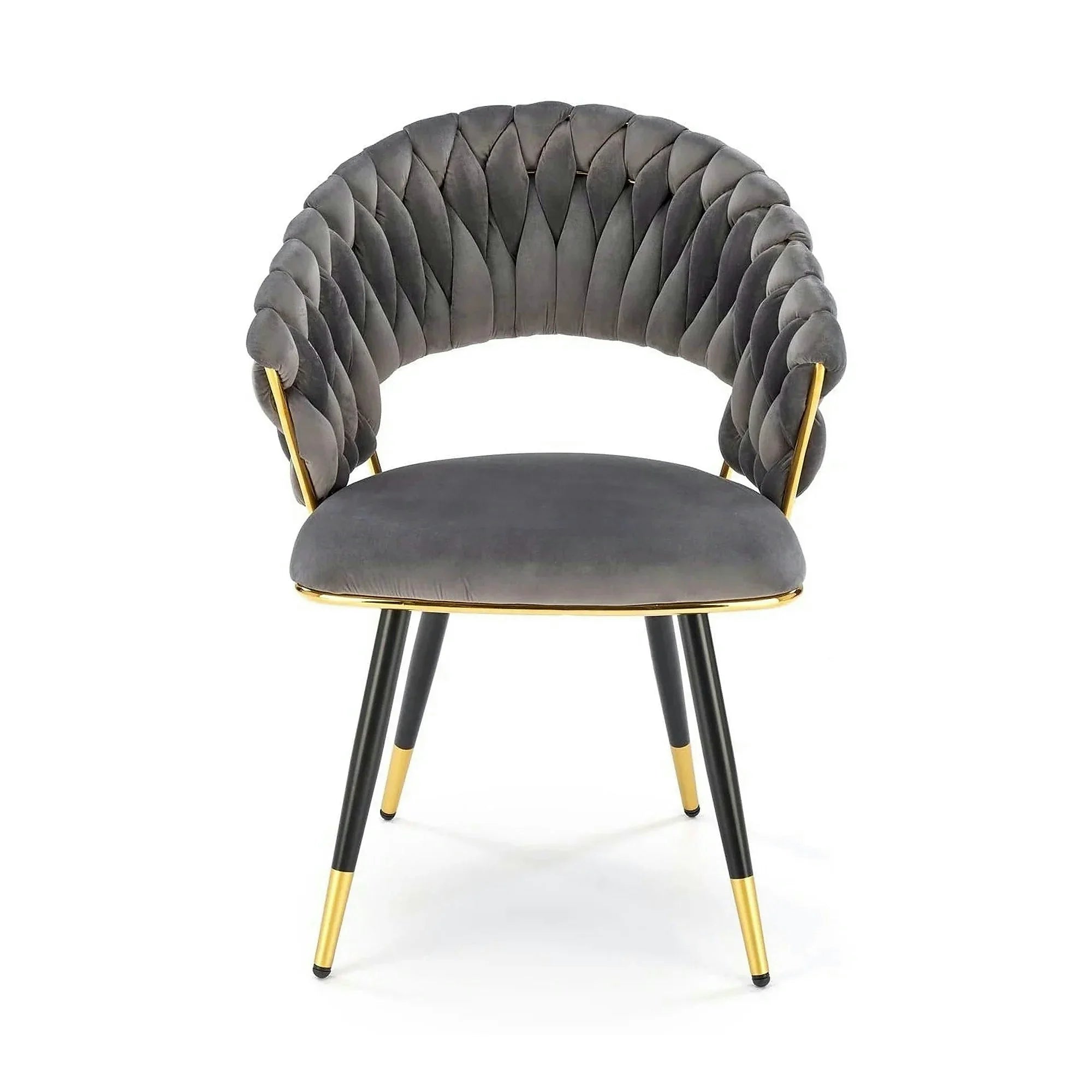 Scaun K551, gri/negru/auriu, stofa catifelata/metal, 62x58x85 cm