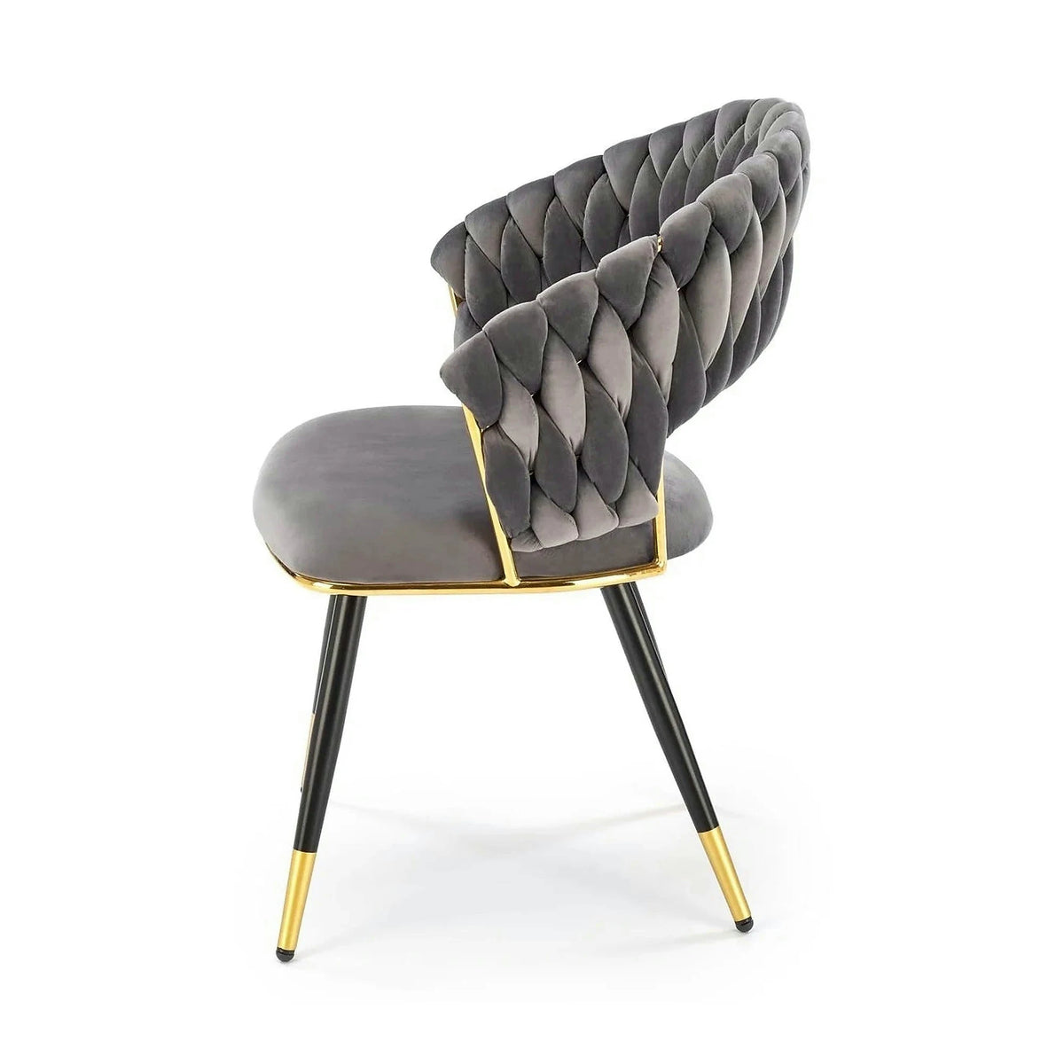 Scaun K551, gri/negru/auriu, stofa catifelata/metal, 62x58x85 cm