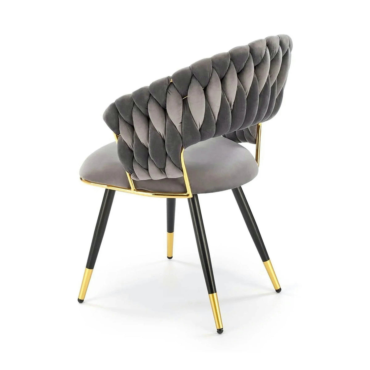 Scaun K551, gri/negru/auriu, stofa catifelata/metal, 62x58x85 cm
