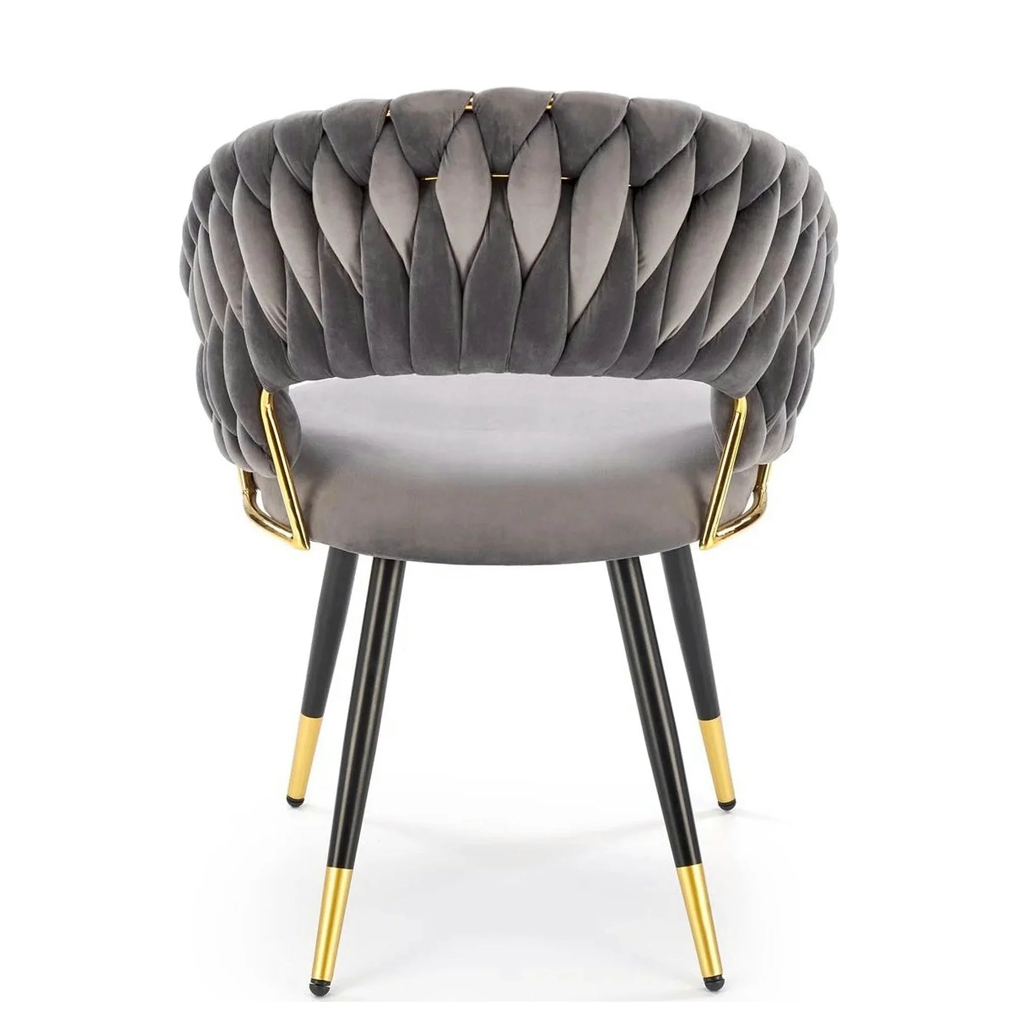 Scaun K551, gri/negru/auriu, stofa catifelata/metal, 62x58x85 cm