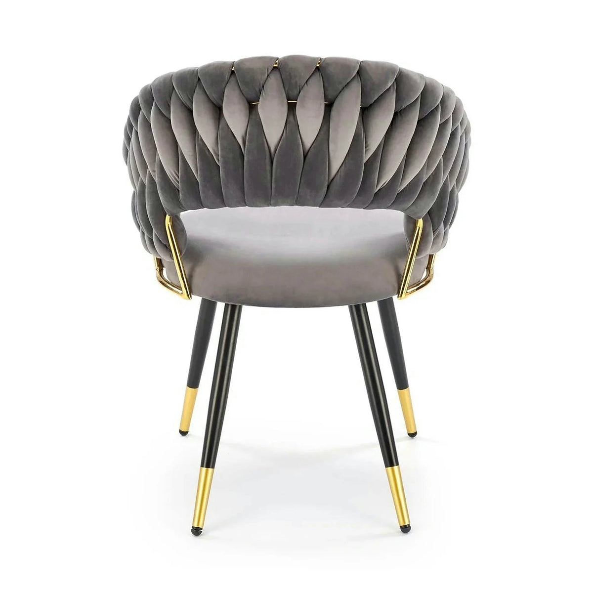 Scaun K551, gri/negru/auriu, stofa catifelata/metal, 62x58x85 cm