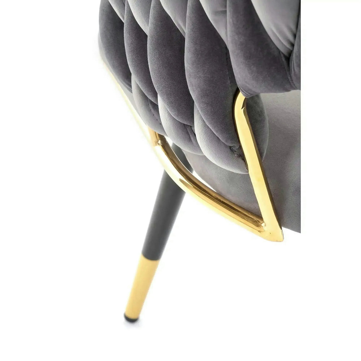 Scaun K551, gri/negru/auriu, stofa catifelata/metal, 62x58x85 cm