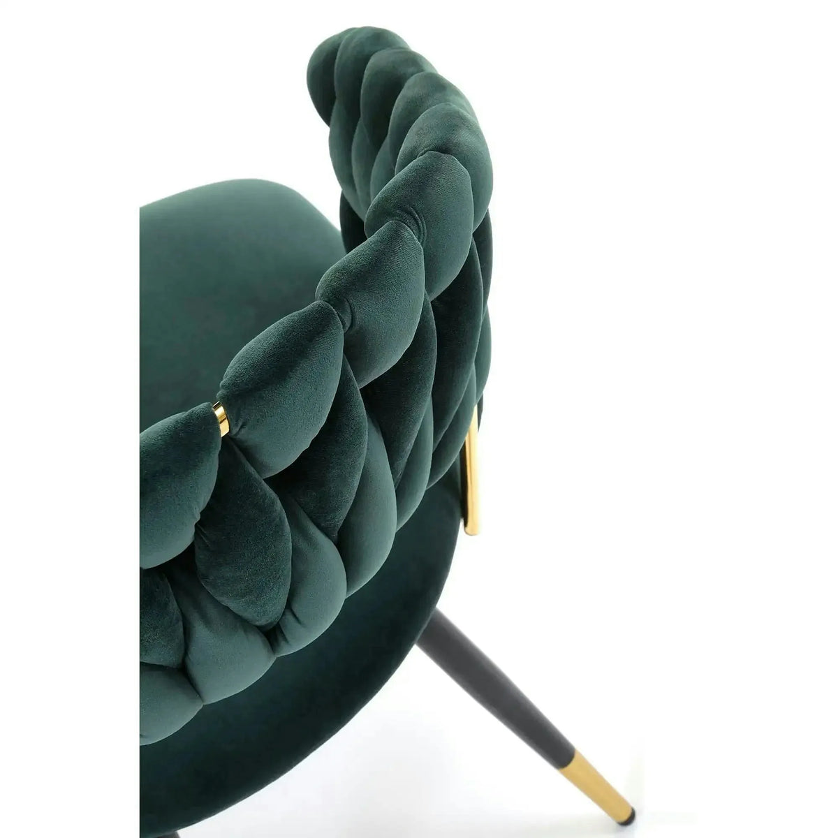 Scaun K551, verde inchis/negru/auriu, stofa catifelata/metal, 62x58x85 cm
