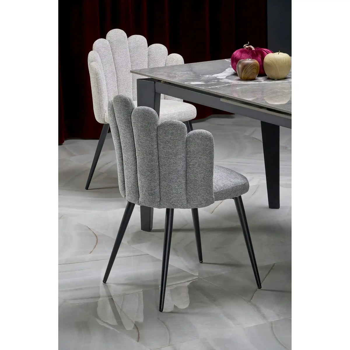 Scaun K552, bej/negru, stofa clasica/metal, 53x53x83 cm