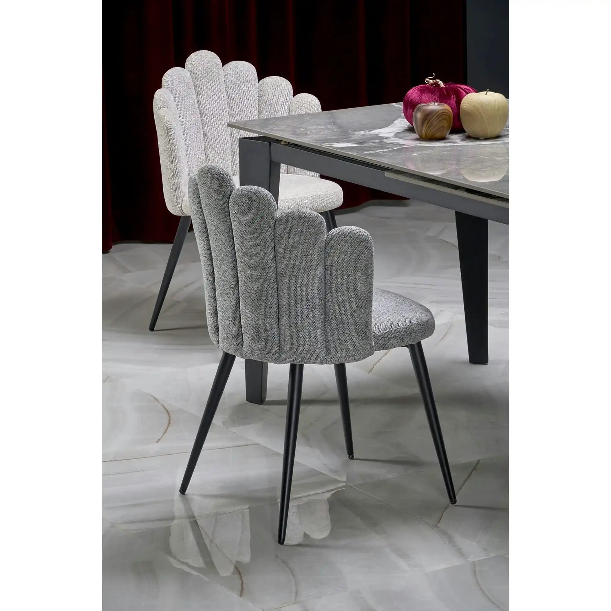 Scaun K552, bej/negru, stofa clasica/metal, 53x53x83 cm