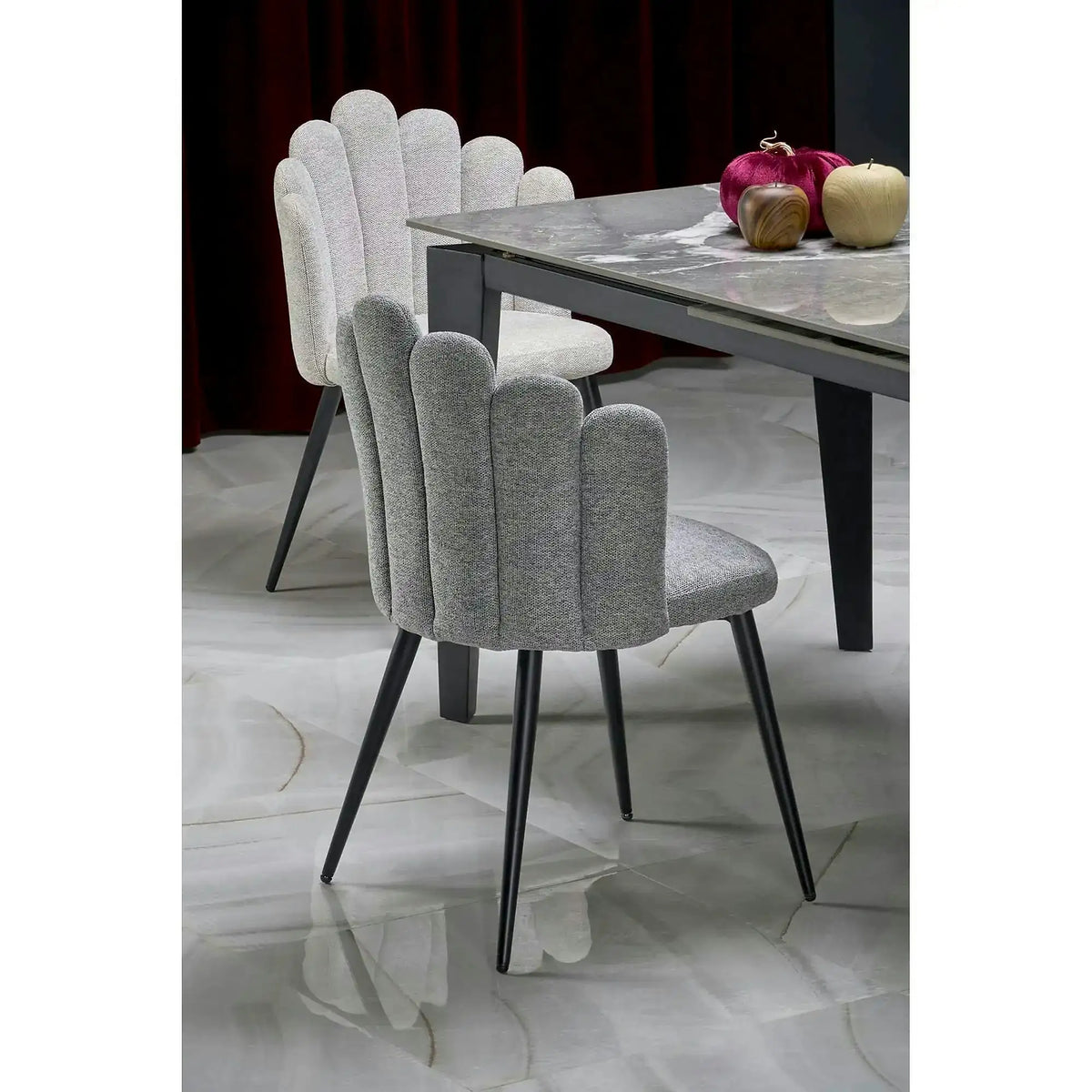 Scaun K552, bej/negru, stofa clasica/metal, 53x53x83 cm