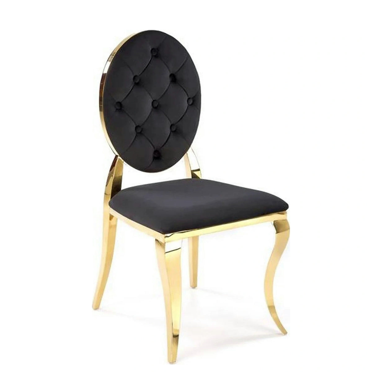 Scaun K556, negru/auriu, stofa catifelata/metal, 48x52x96 cm