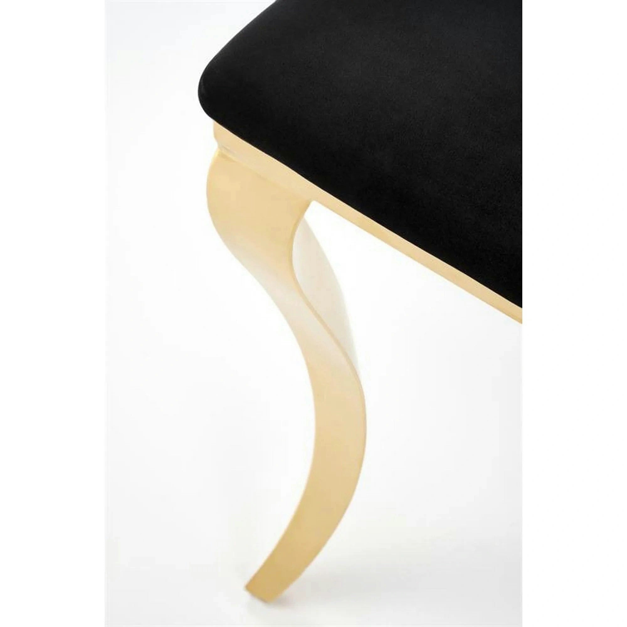 Scaun K556, negru/auriu, stofa catifelata/metal, 48x52x96 cm