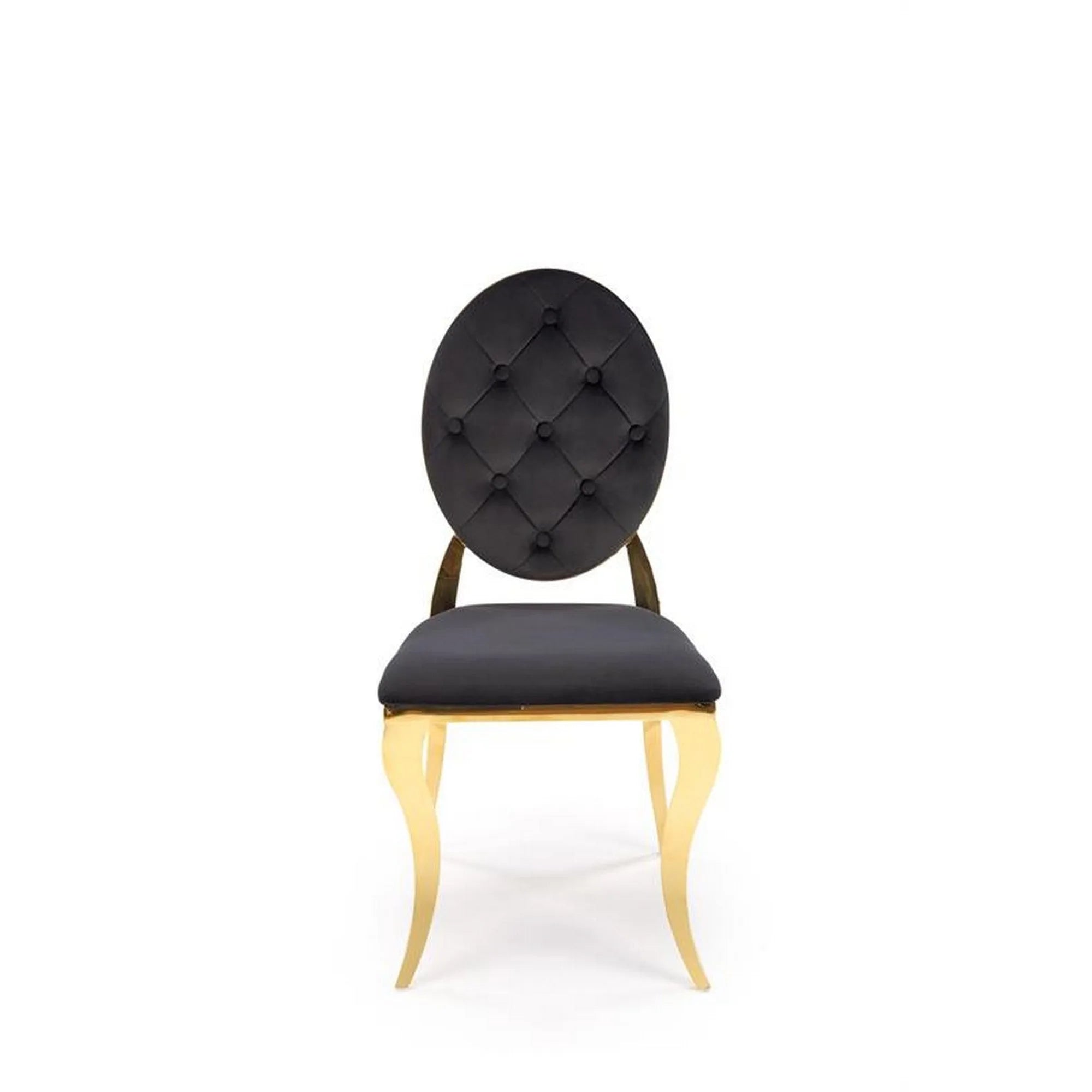 Scaun K556, negru/auriu, stofa catifelata/metal, 48x52x96 cm