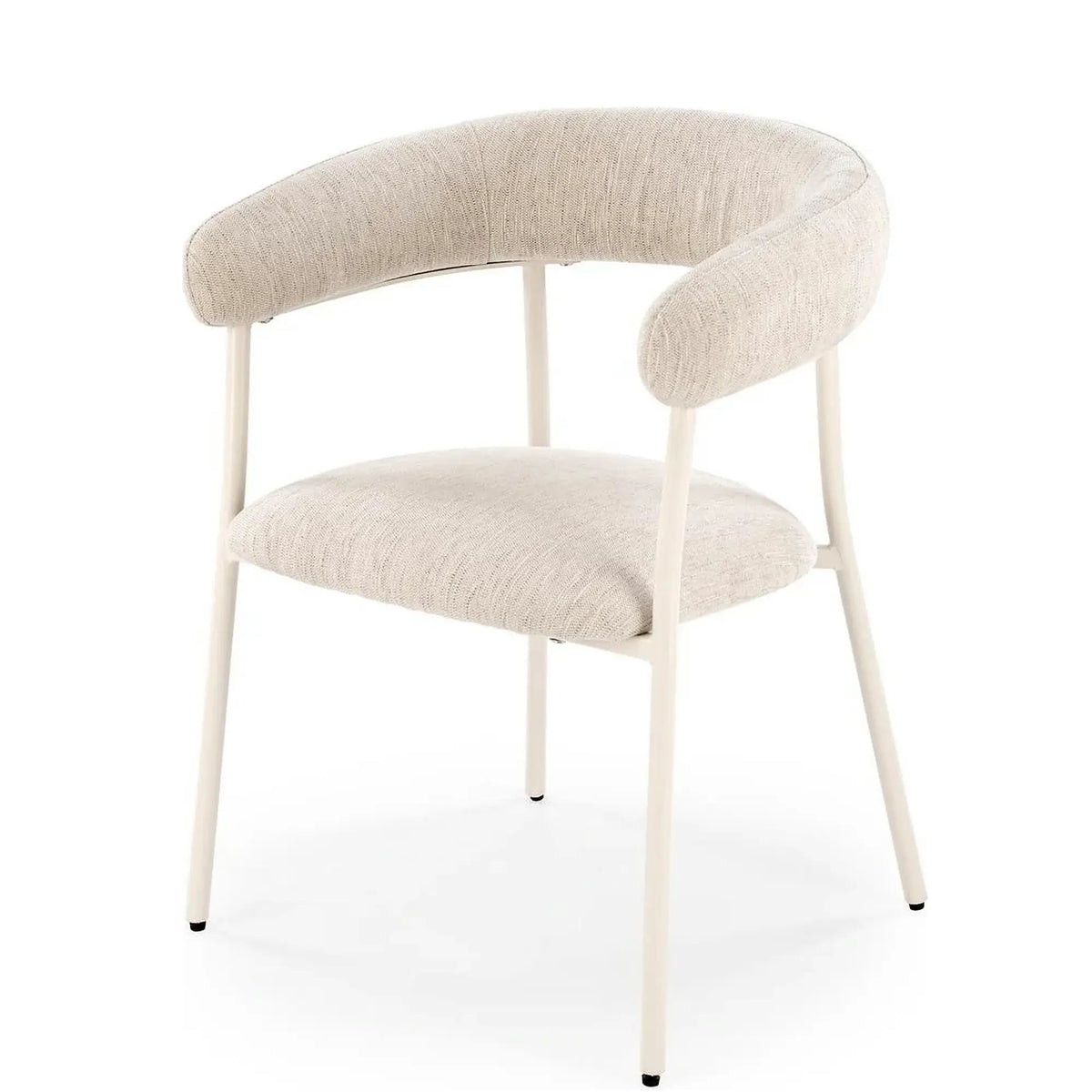 Scaun K557, bej deschis/alb, stofa clasica/metal, 60x54x75 cm
