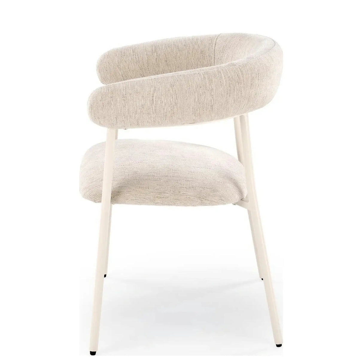Scaun K557, bej deschis/alb, stofa clasica/metal, 60x54x75 cm