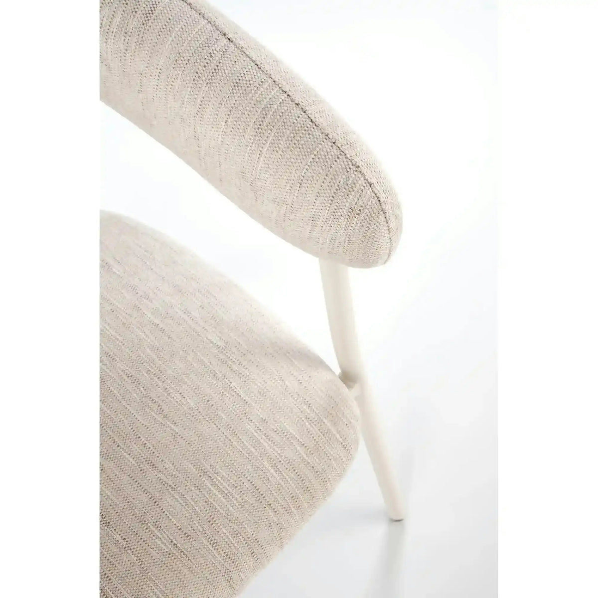 Scaun K557, bej deschis/alb, stofa clasica/metal, 60x54x75 cm