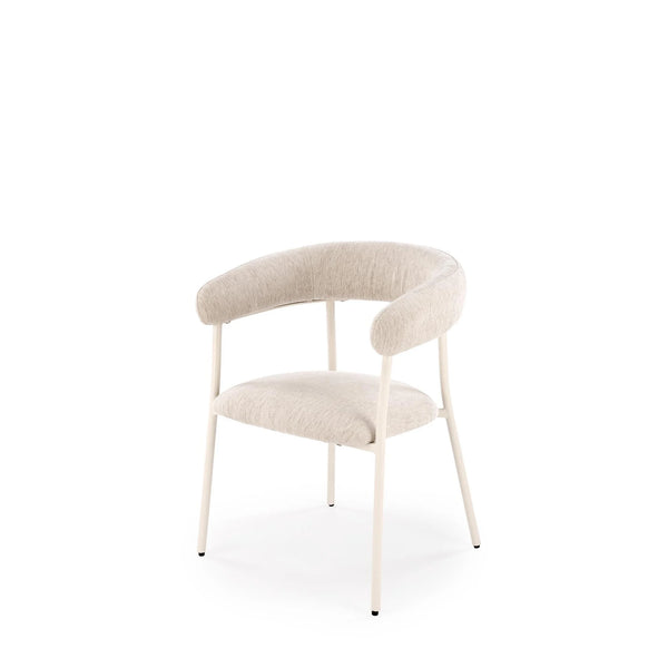 Scaun K557, bej deschis/alb, stofa clasica/metal, 60x54x75 cm