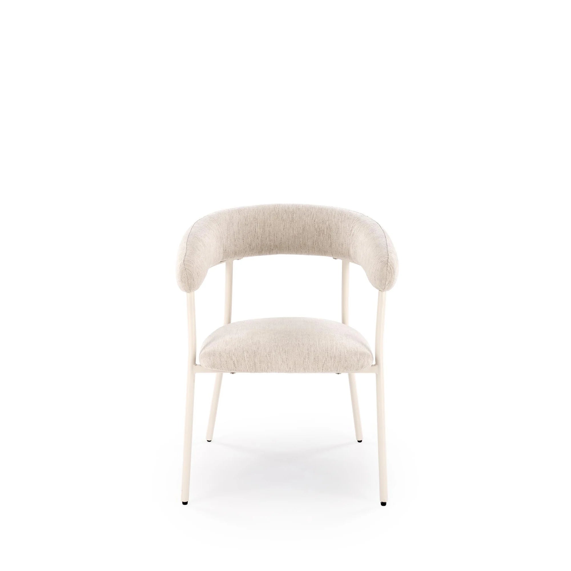 Scaun K557, bej deschis/alb, stofa clasica/metal, 60x54x75 cm