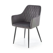 Scaun K558, gri/negru, stofa catifelata/metal, 59x60x86 cm