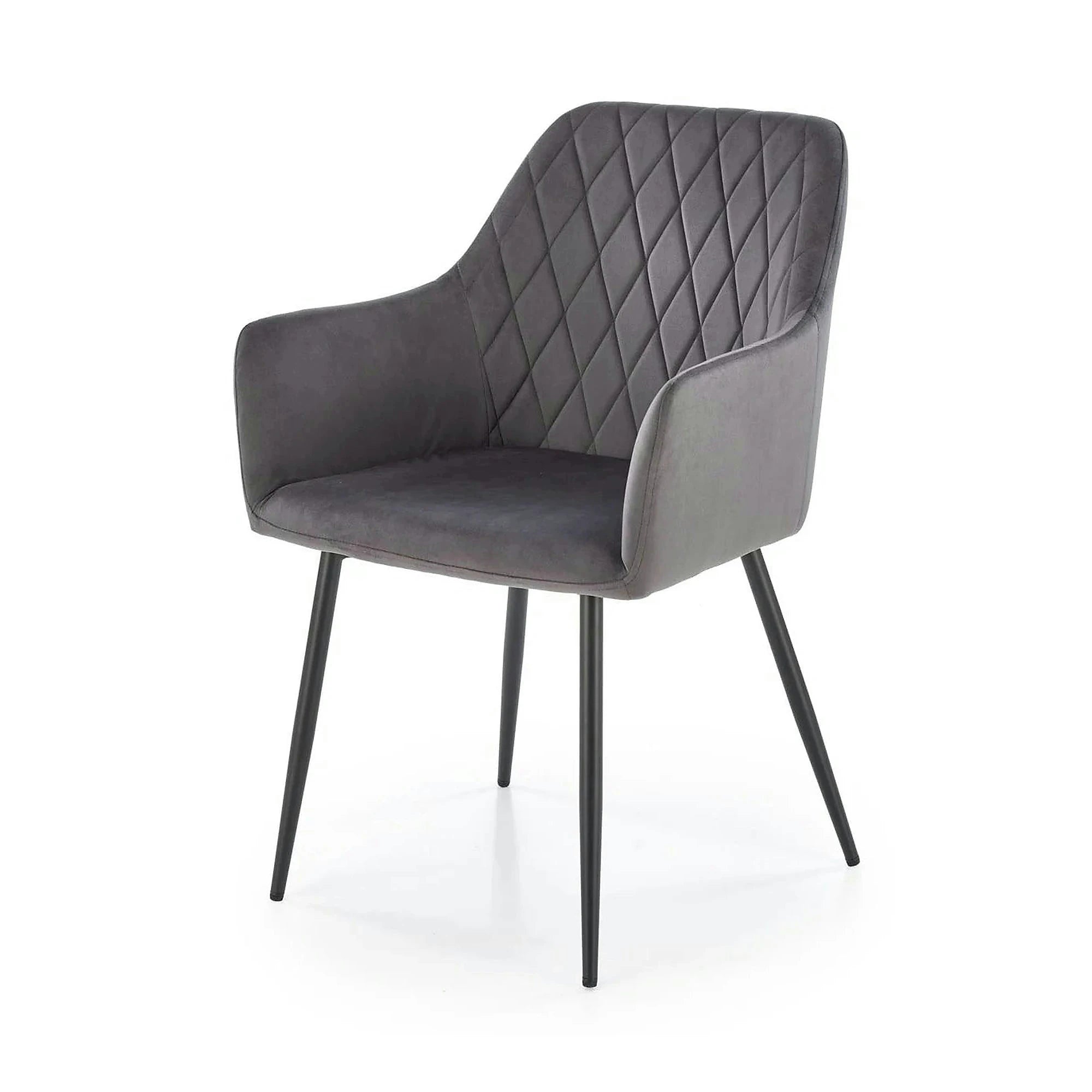 Scaun K558, gri/negru, stofa catifelata/metal, 59x60x86 cm