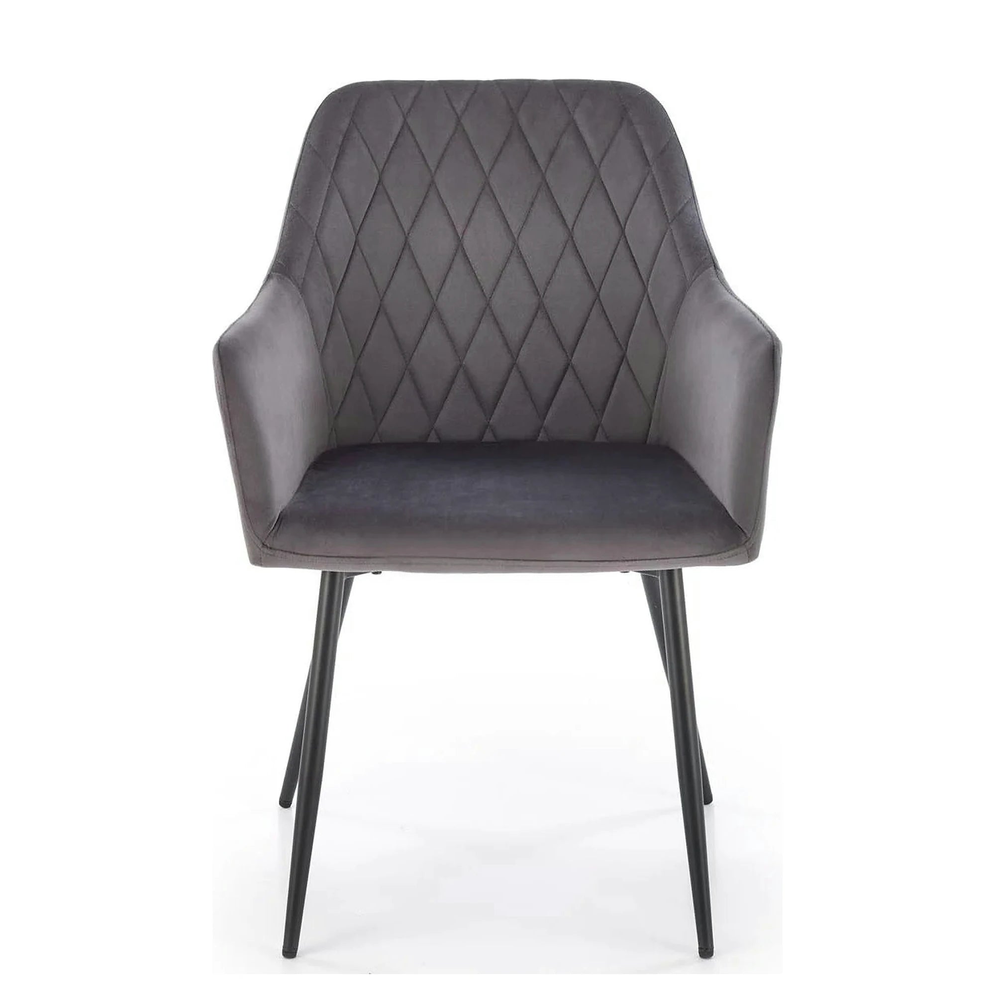 Scaun K558, gri/negru, stofa catifelata/metal, 59x60x86 cm