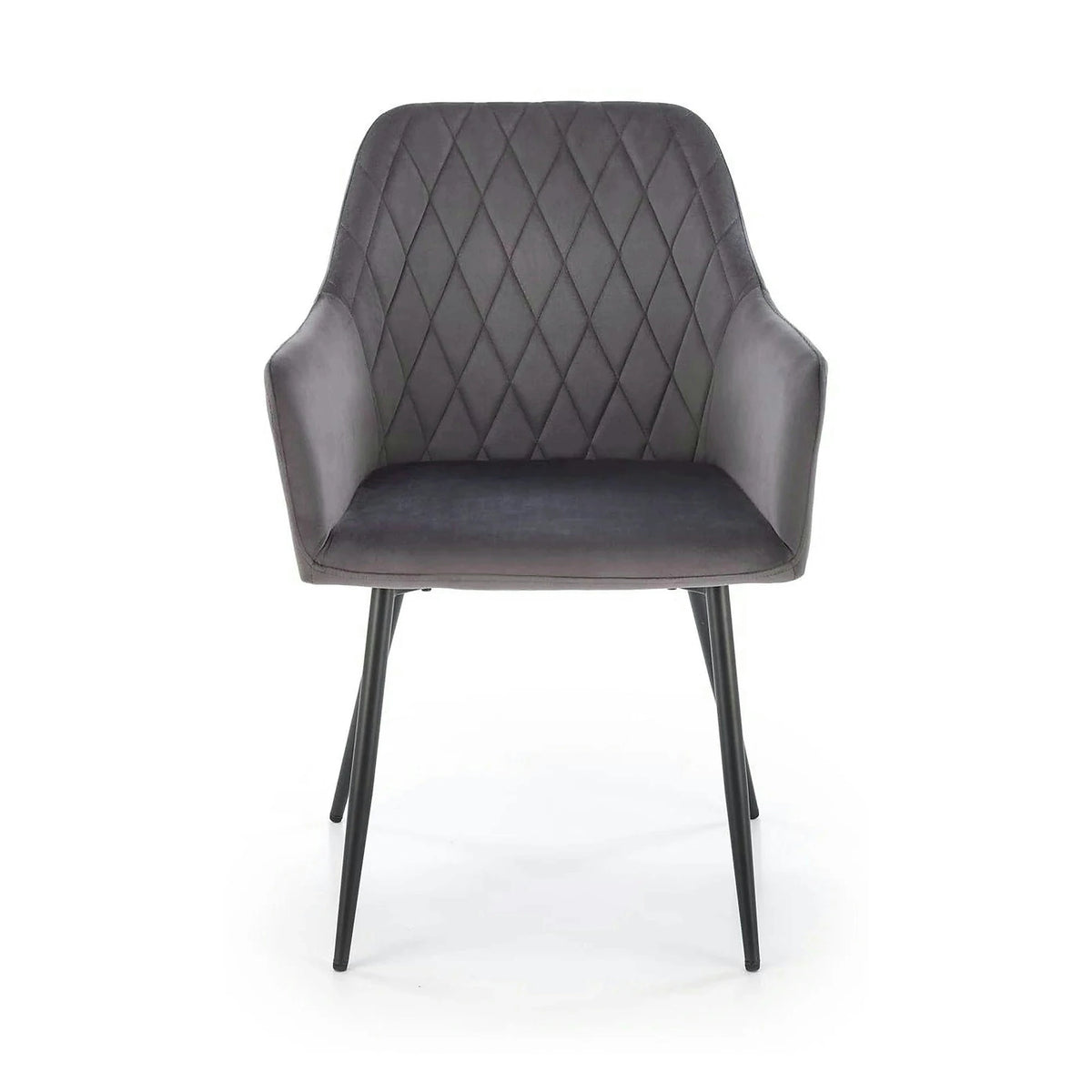 Scaun K558, gri/negru, stofa catifelata/metal, 59x60x86 cm