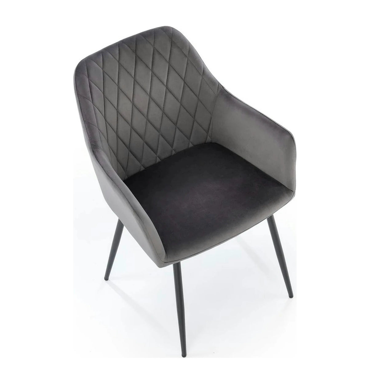 Scaun K558, gri/negru, stofa catifelata/metal, 59x60x86 cm