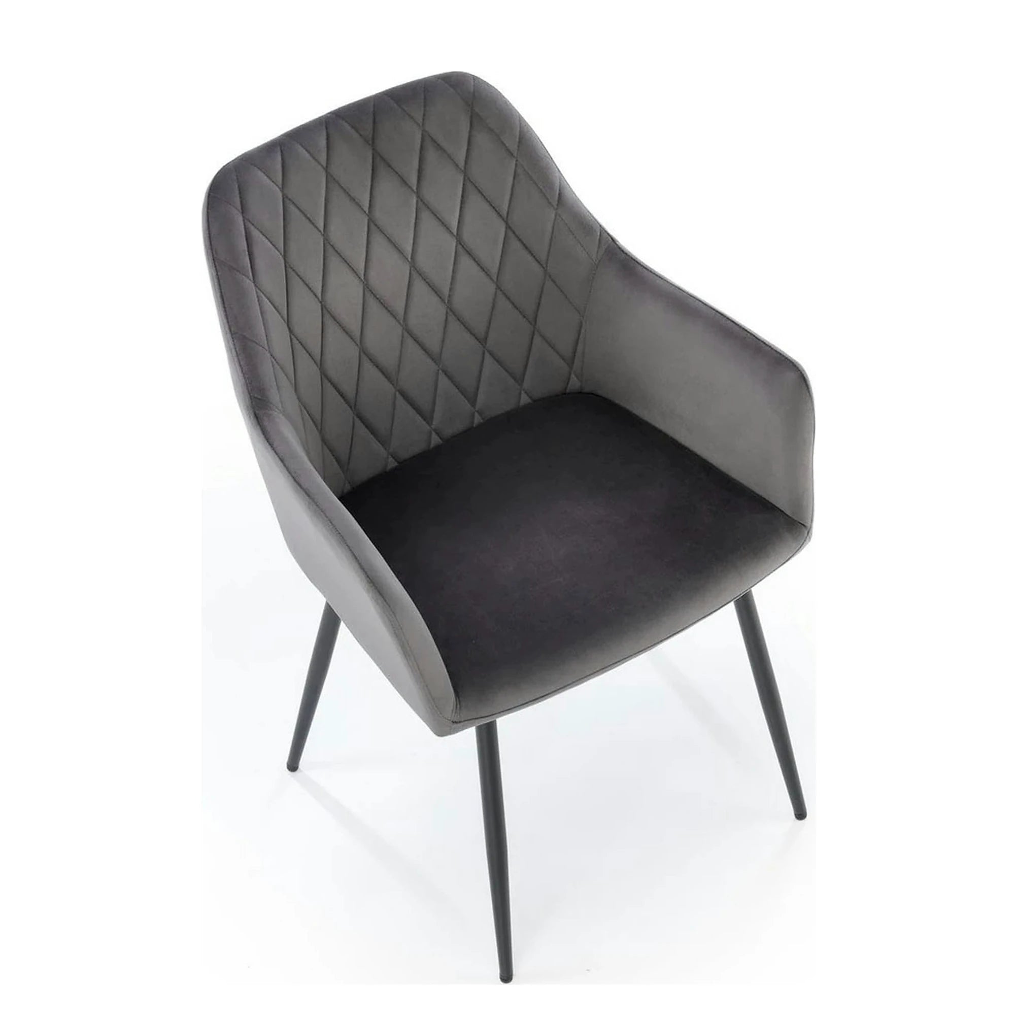 Scaun K558, gri/negru, stofa catifelata/metal, 59x60x86 cm