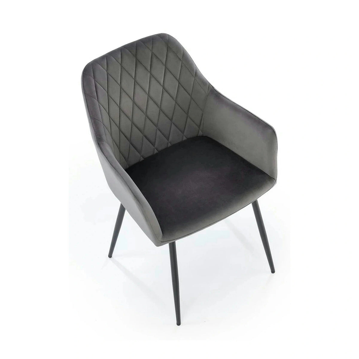 Scaun K558, gri/negru, stofa catifelata/metal, 59x60x86 cm