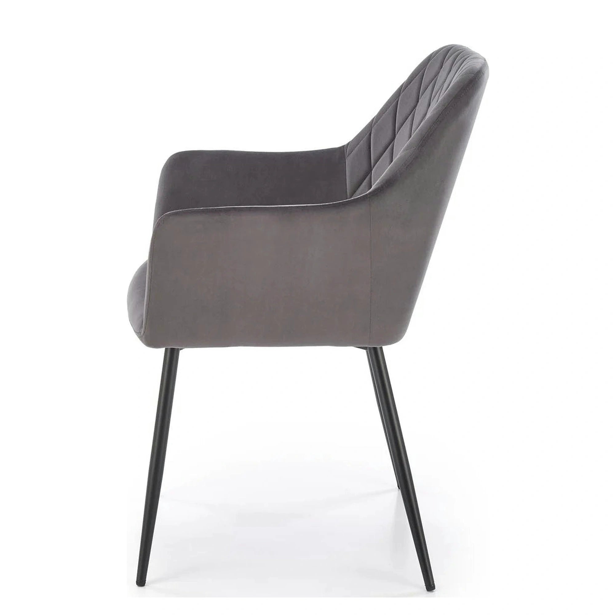 Scaun K558, gri/negru, stofa catifelata/metal, 59x60x86 cm