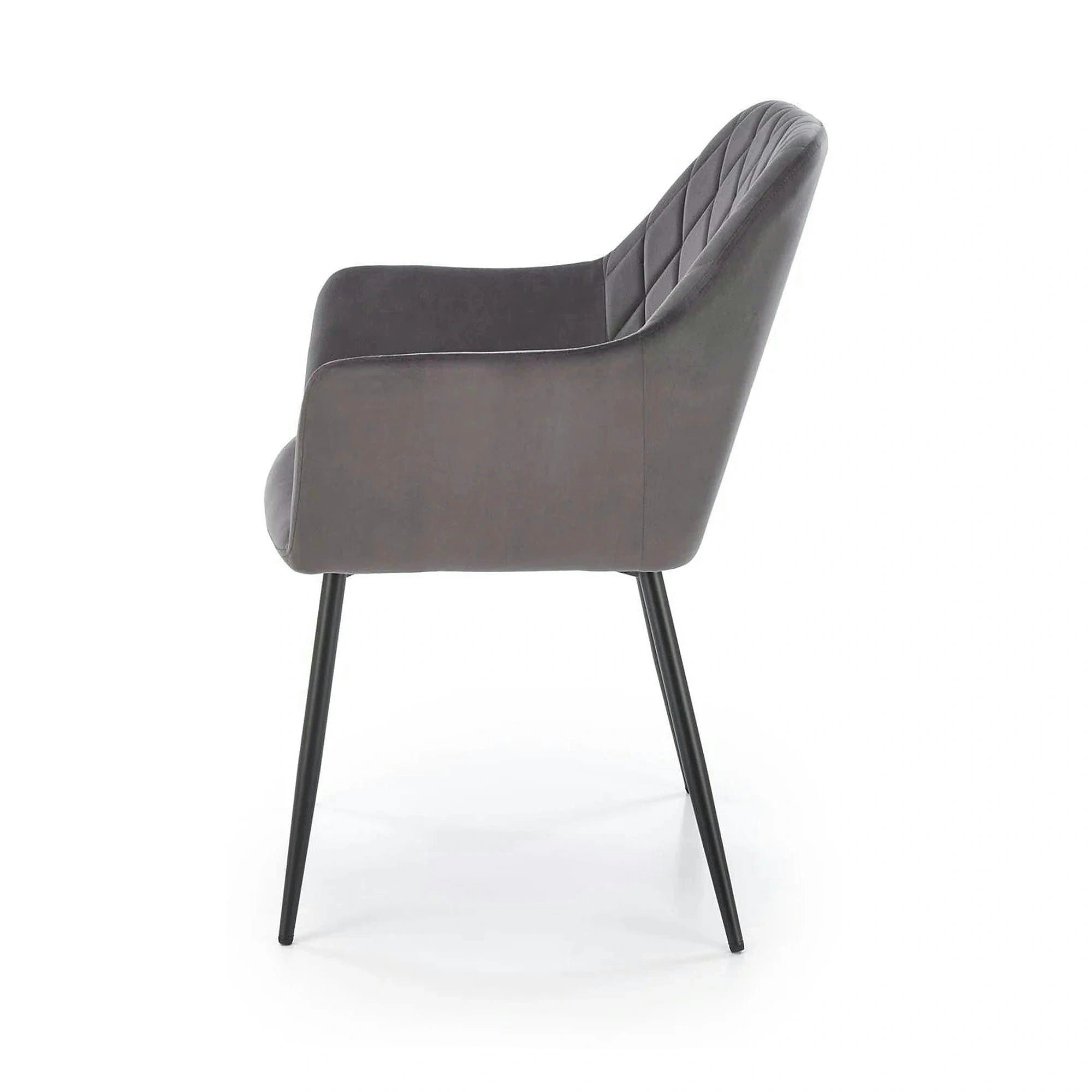 Scaun K558, gri/negru, stofa catifelata/metal, 59x60x86 cm