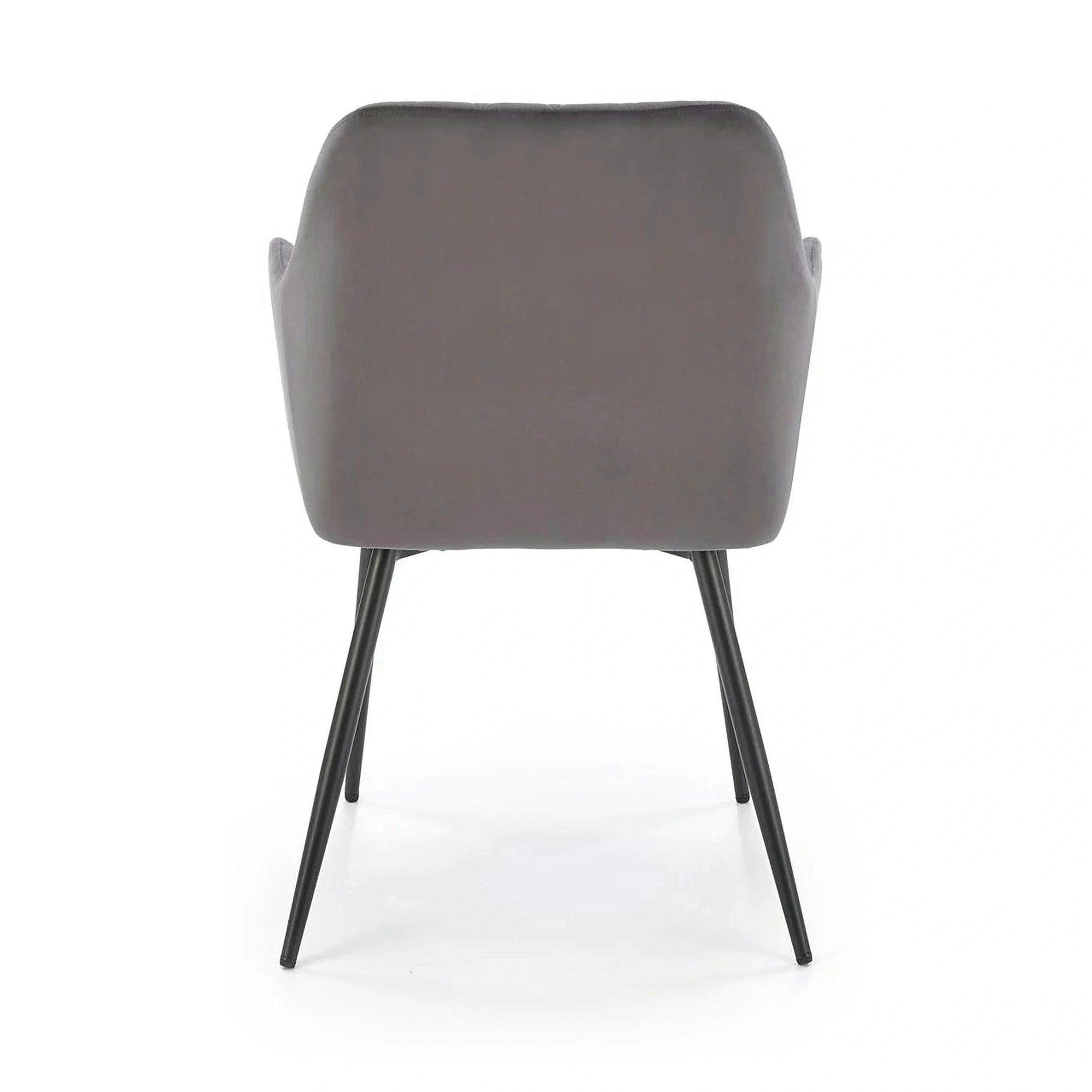 Scaun K558, gri/negru, stofa catifelata/metal, 59x60x86 cm