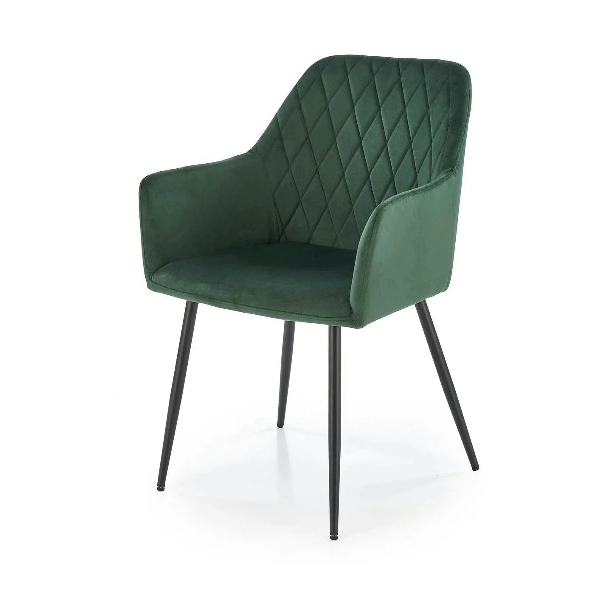 Scaun K558, verde inchis/negru, stofa catifelata/metal, 59x60x86 cm