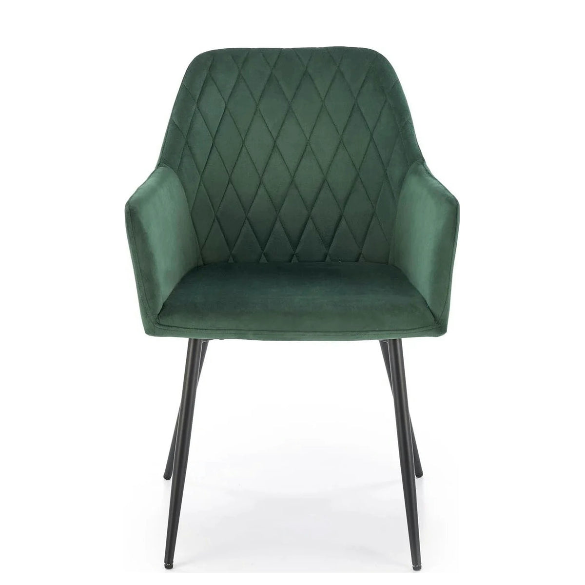 Scaun K558, verde inchis/negru, stofa catifelata/metal, 59x60x86 cm