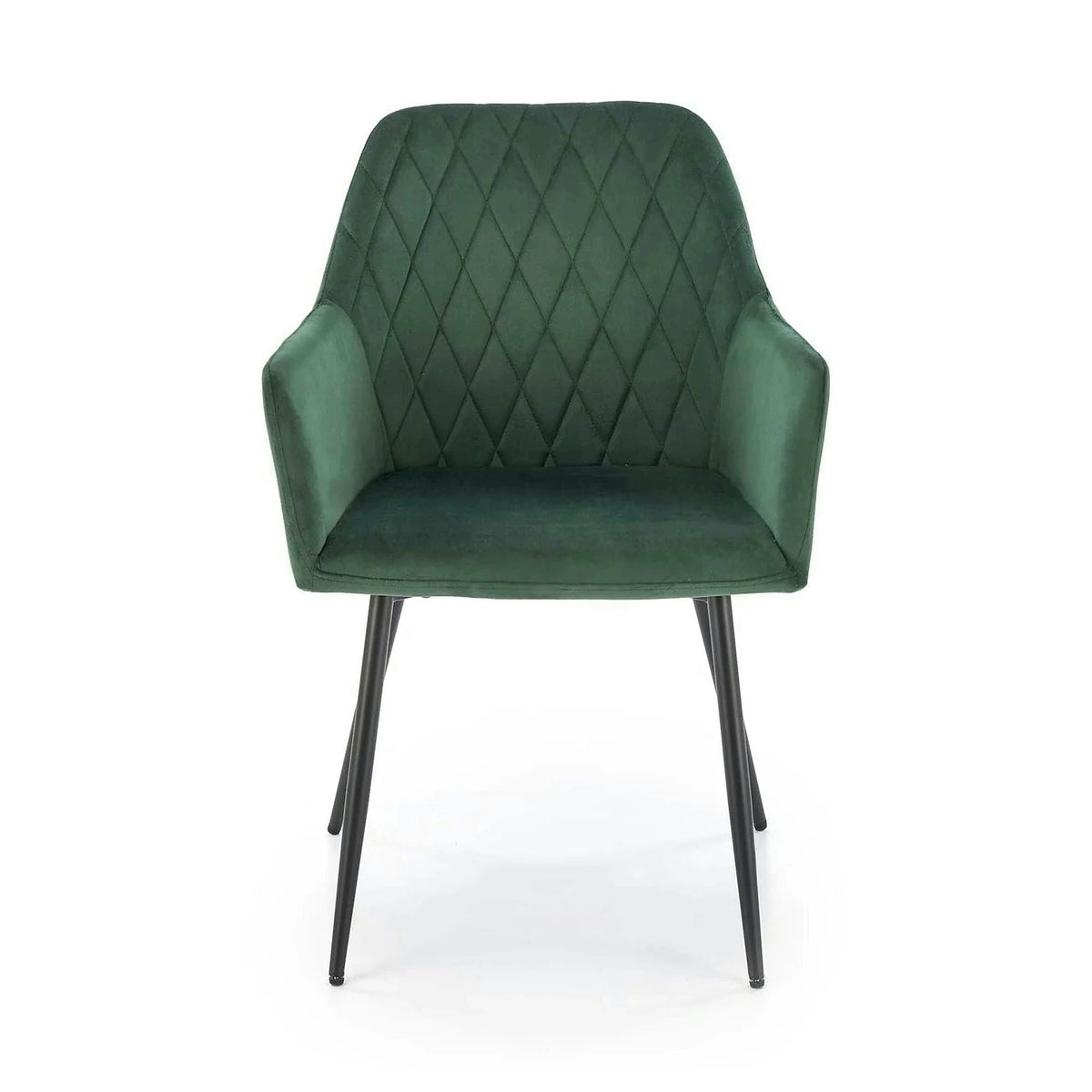 Scaun K558, verde inchis/negru, stofa catifelata/metal, 59x60x86 cm