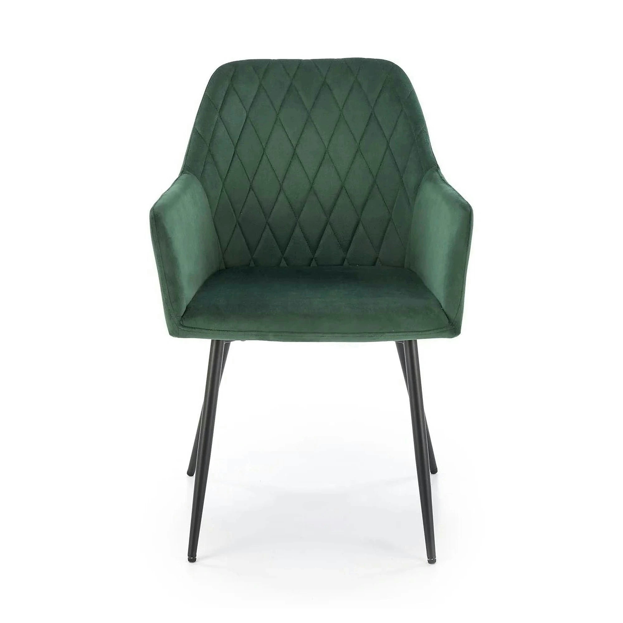 Scaun K558, verde inchis/negru, stofa catifelata/metal, 59x60x86 cm
