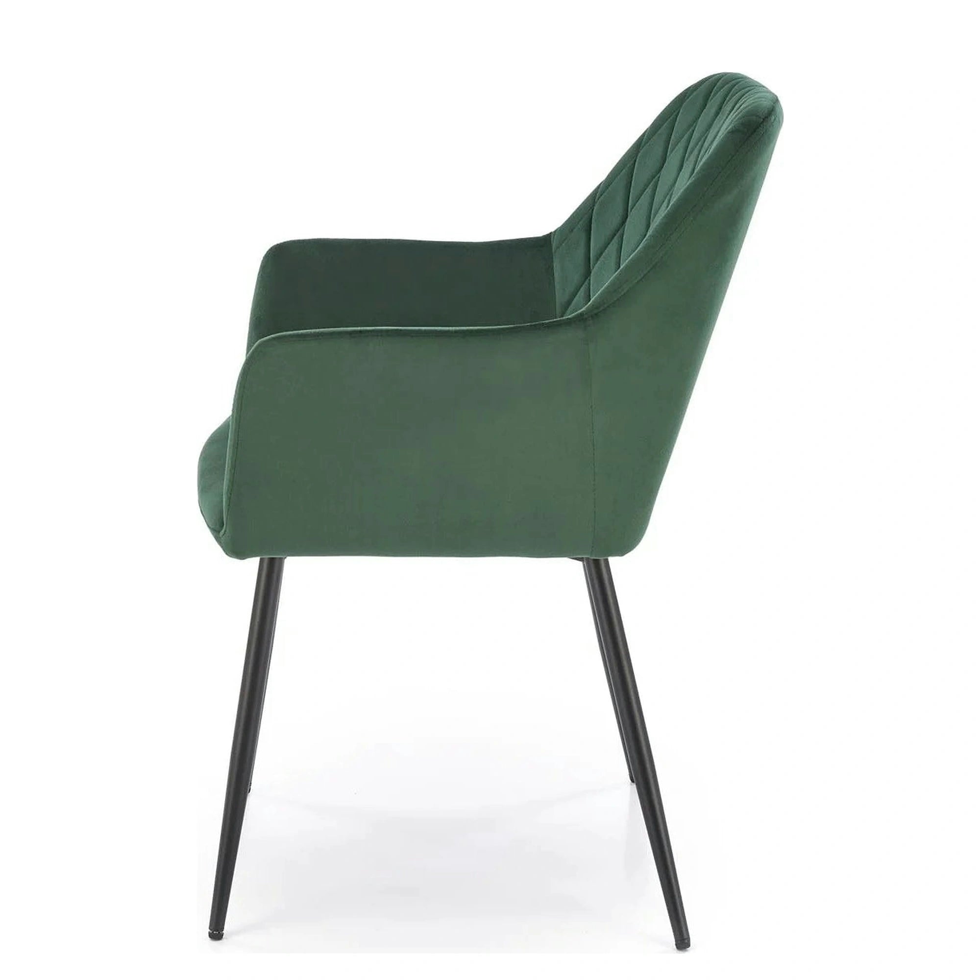 Scaun K558, verde inchis/negru, stofa catifelata/metal, 59x60x86 cm