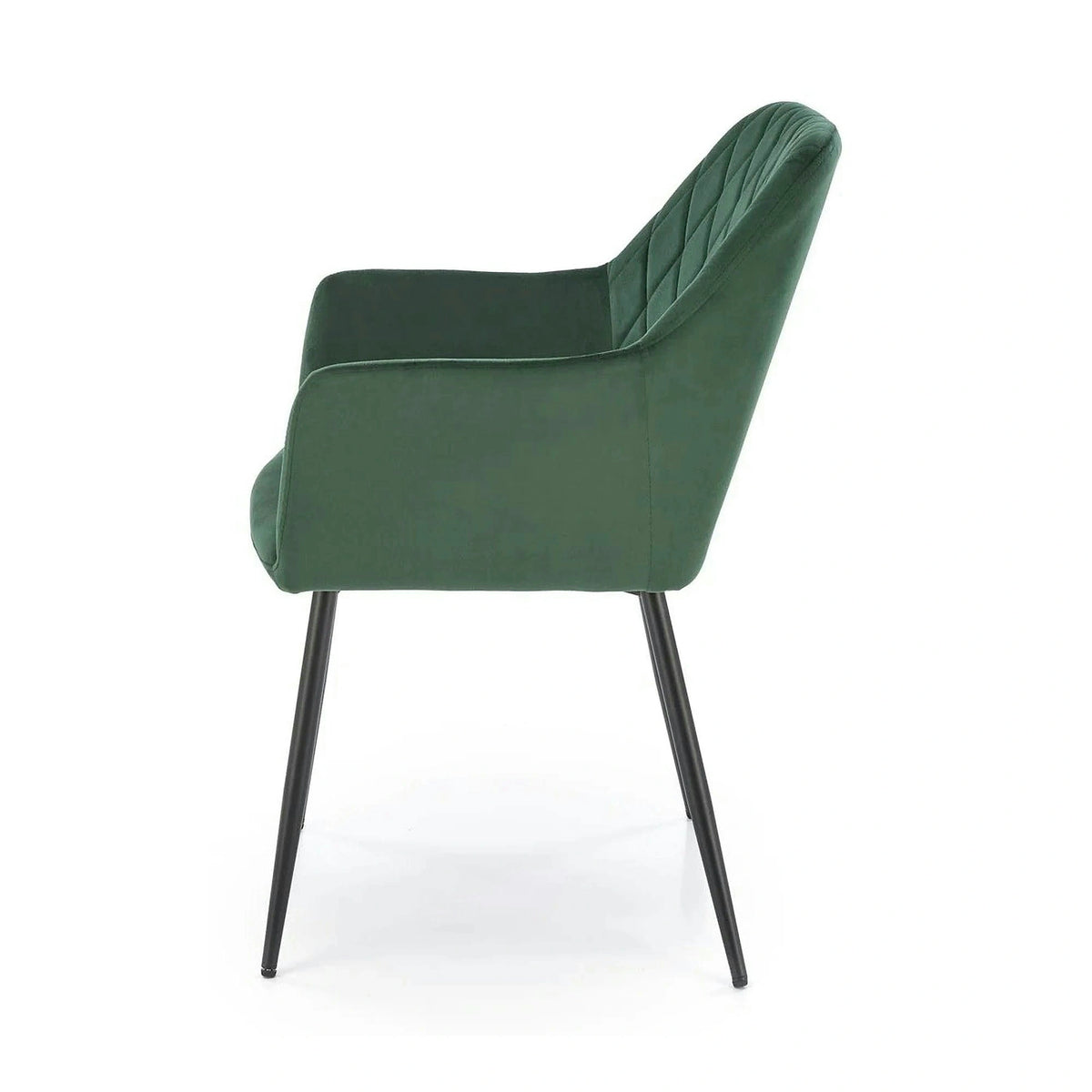 Scaun K558, verde inchis/negru, stofa catifelata/metal, 59x60x86 cm