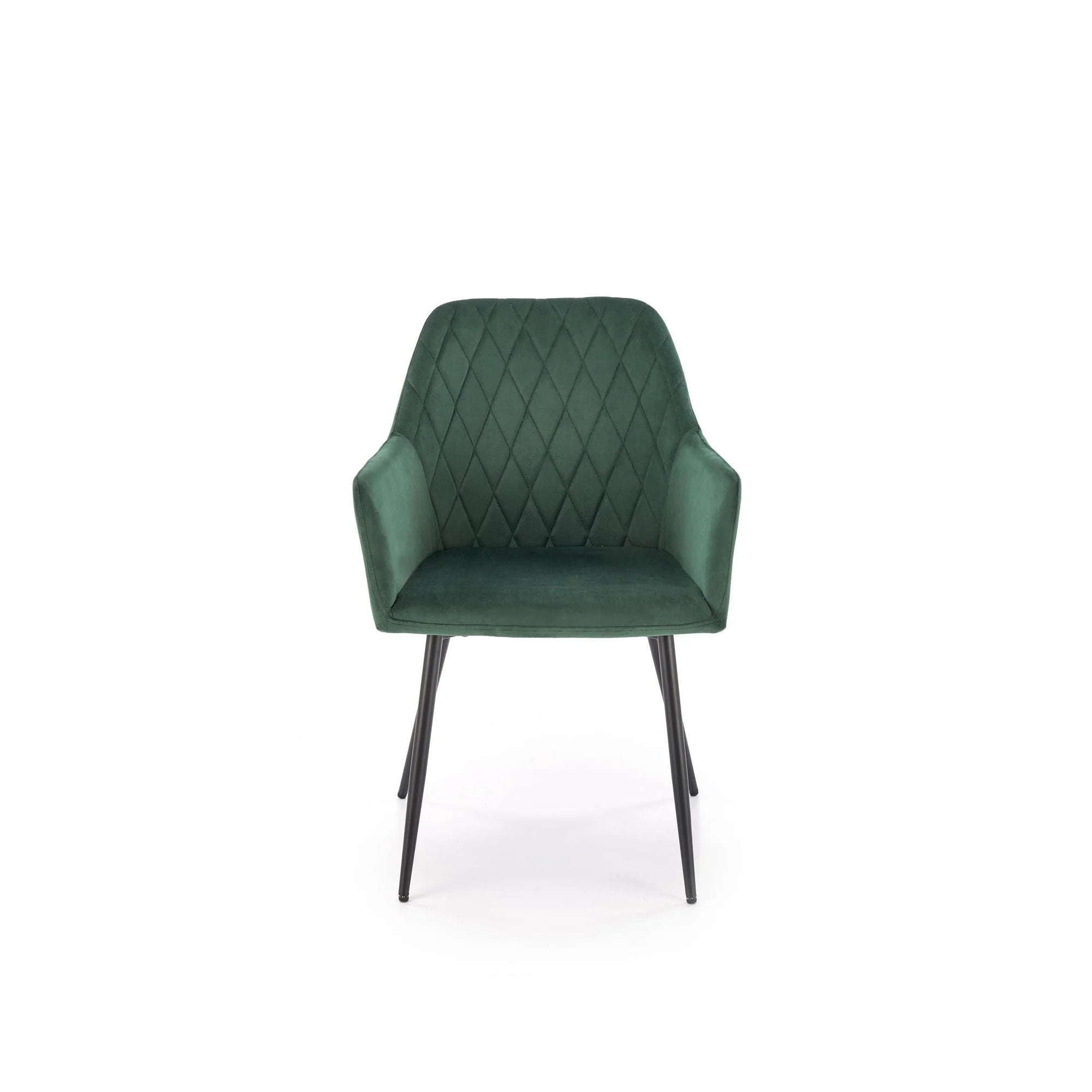 Scaun K558, verde inchis/negru, stofa catifelata/metal, 59x60x86 cm