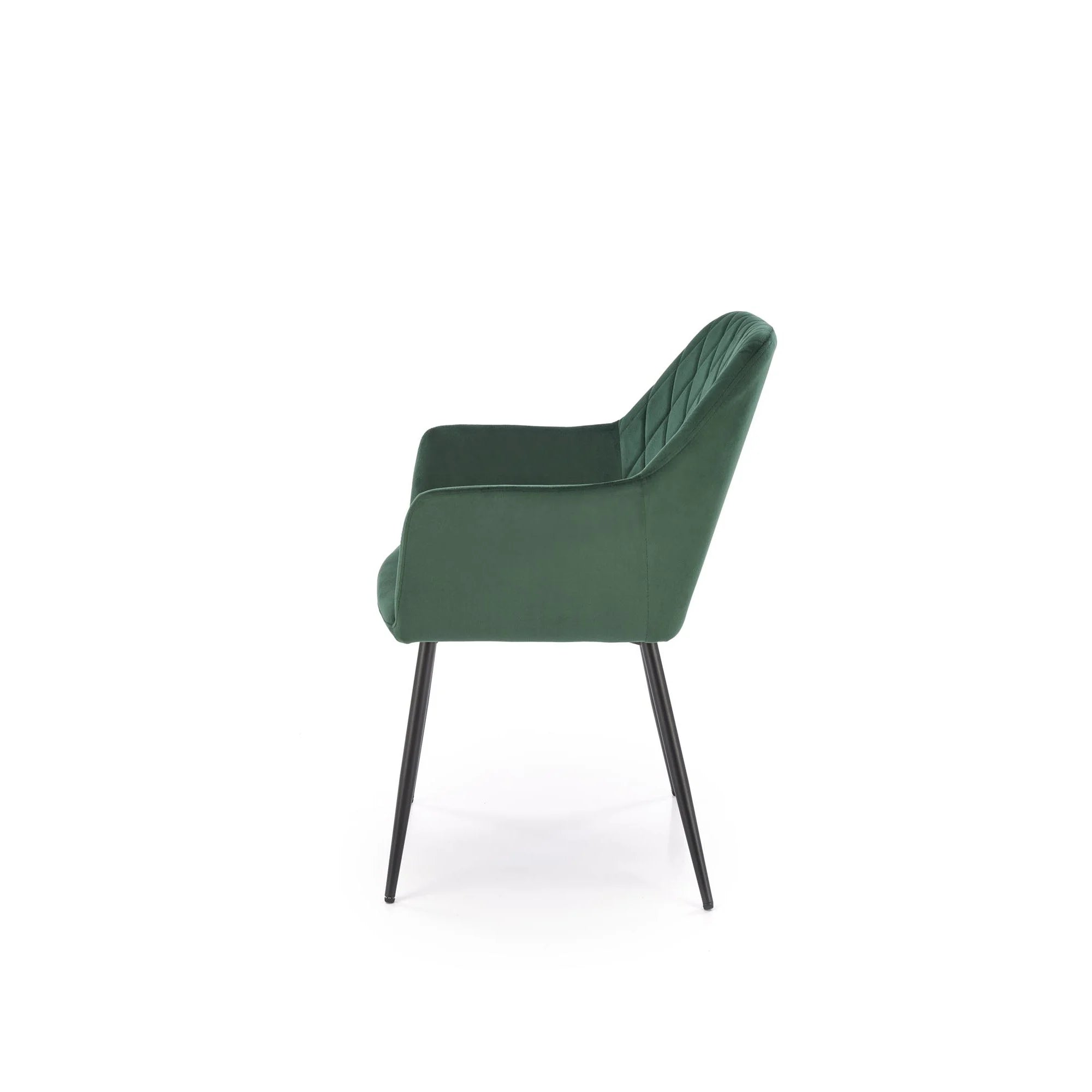Scaun K558, verde inchis/negru, stofa catifelata/metal, 59x60x86 cm