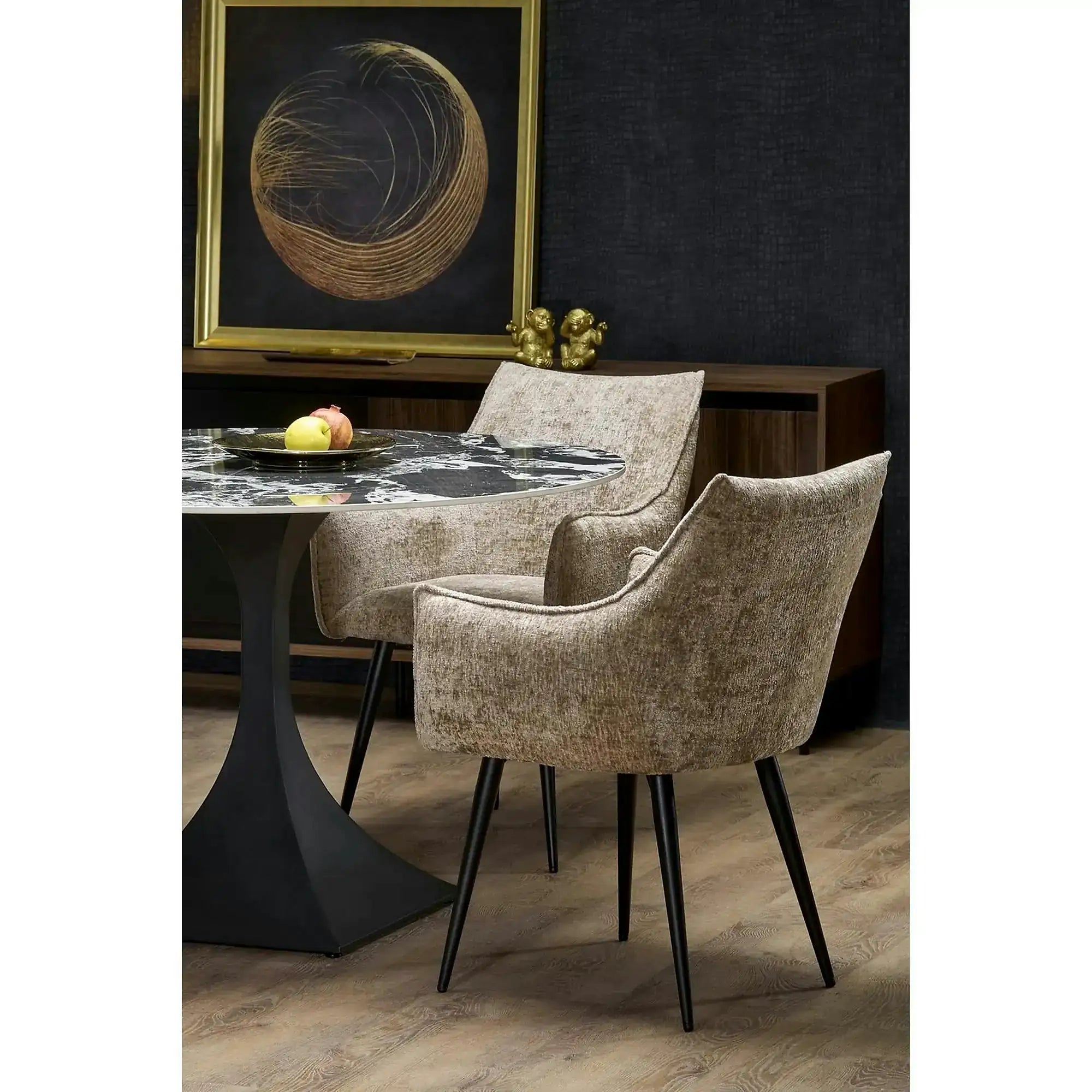 Scaun K559, bej/negru, stofa clasica/metal, 60x59x85 cm