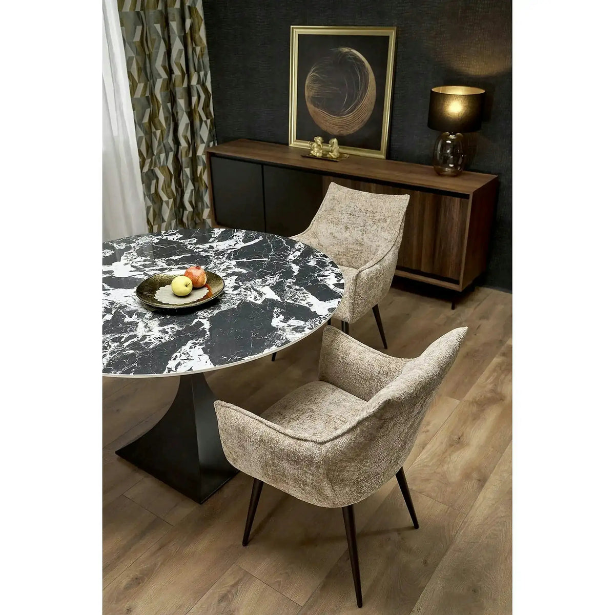 Scaun K559, bej/negru, stofa clasica/metal, 60x59x85 cm